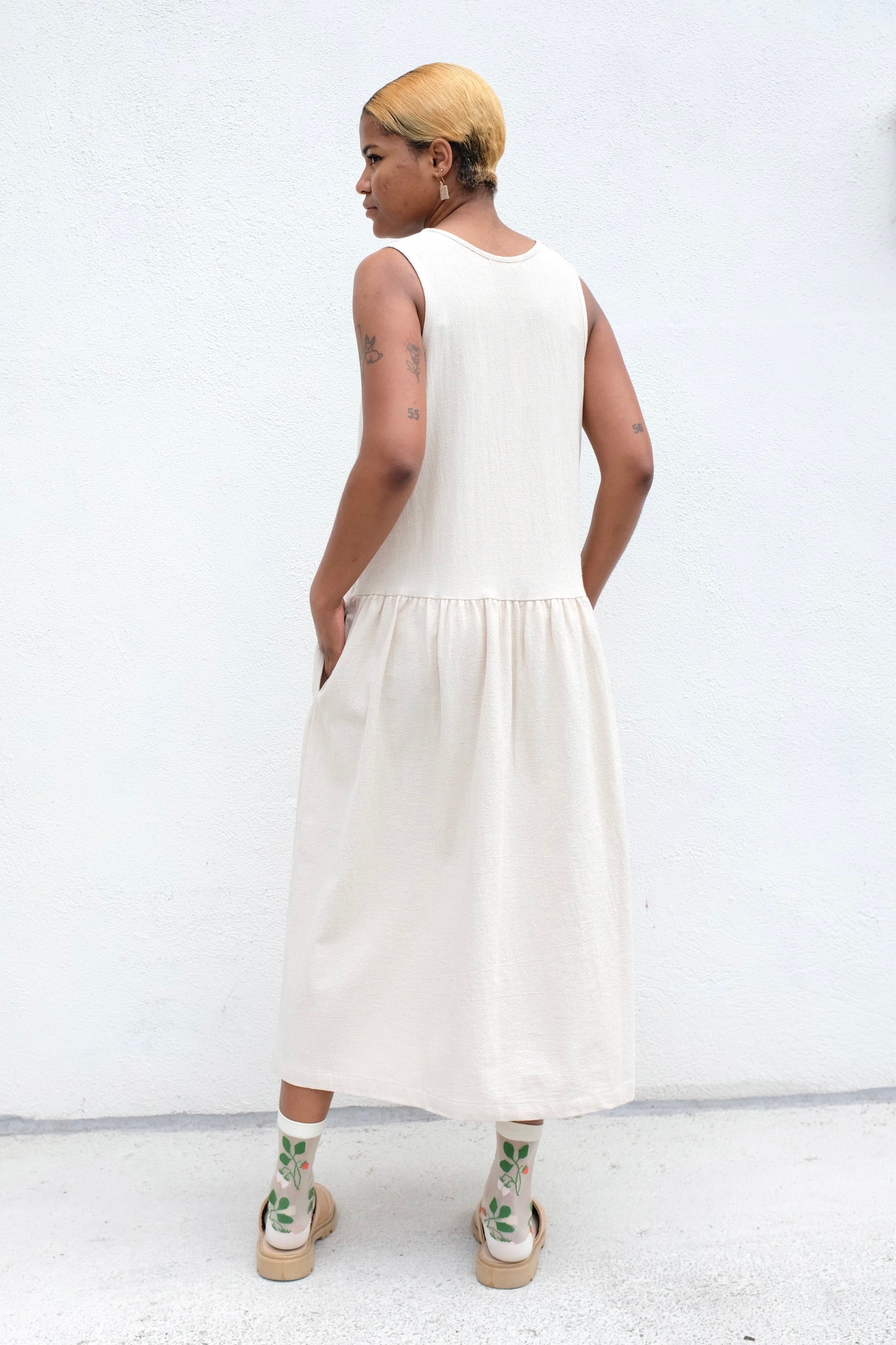 Black Crane TANK Dress FW / Ivory