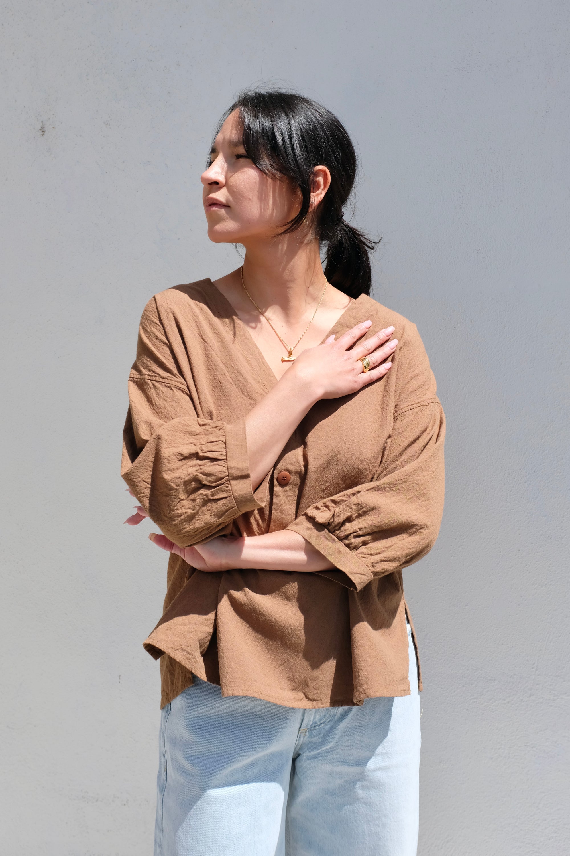 Wol Hide Woven Popover / Sepia