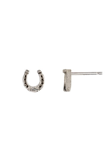 Horseshoe Stud Earrings / Silver