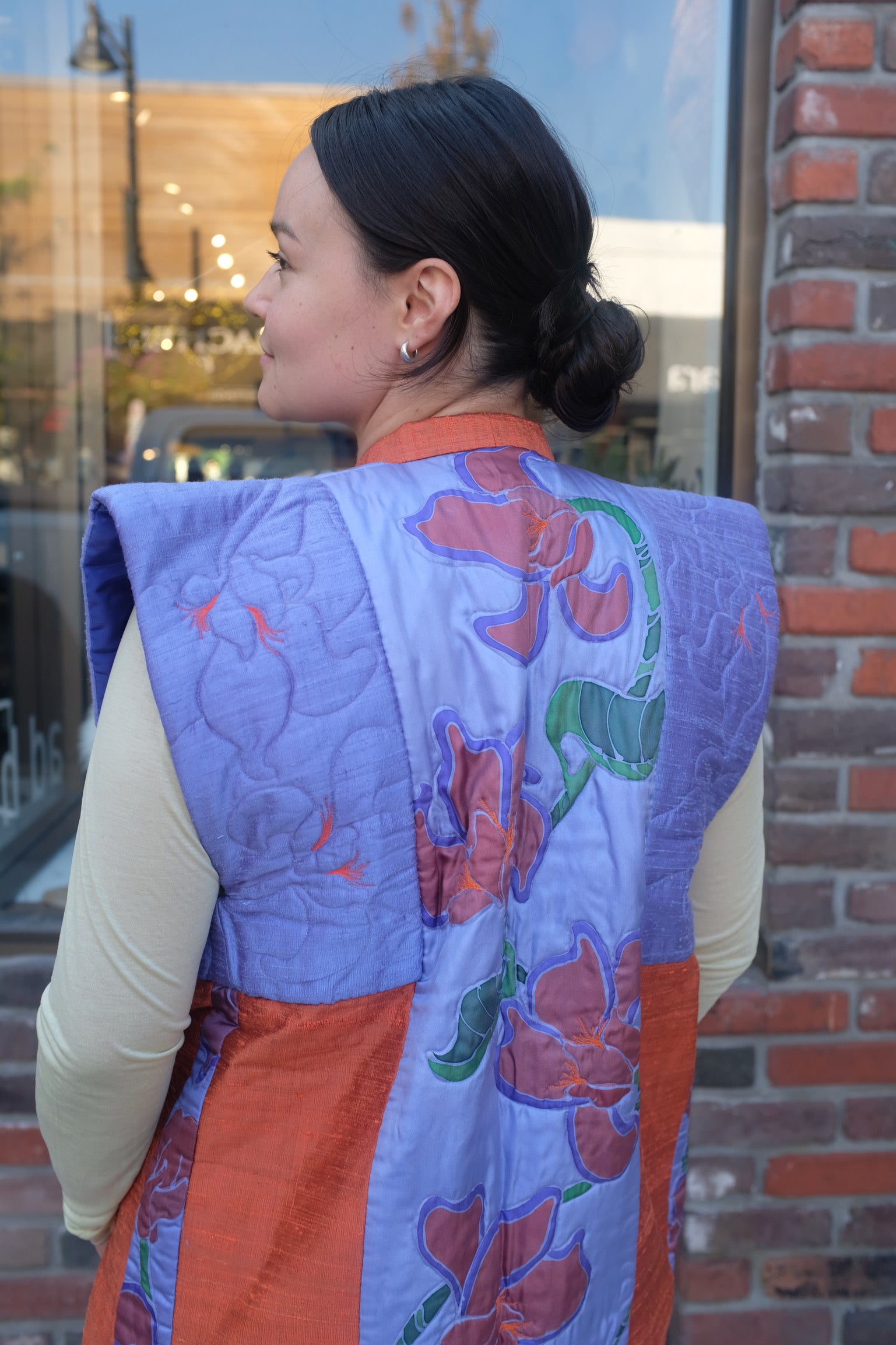Pre-Loved / Thel Merry One-Of-A-Kind Quilted Silk Vest / One Size