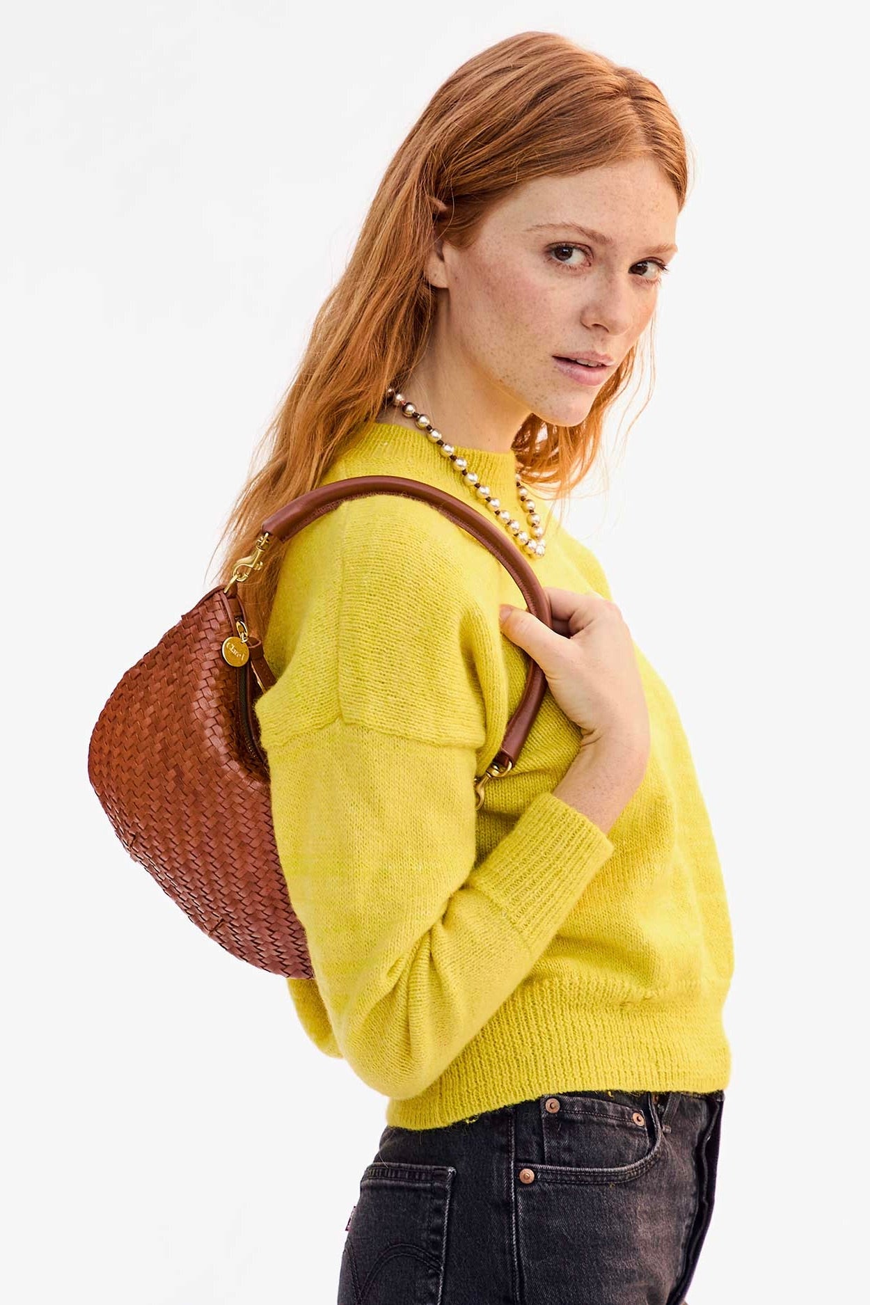Clare V. Petit Moyen / Hazelnut Woven Zig Zag