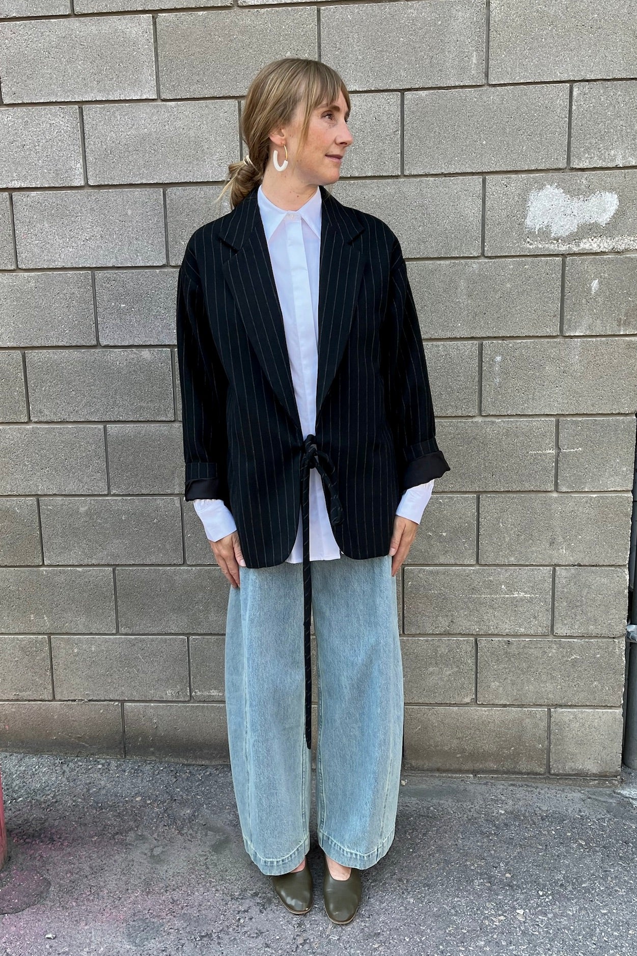 Mara Coat / Black Pinstripe