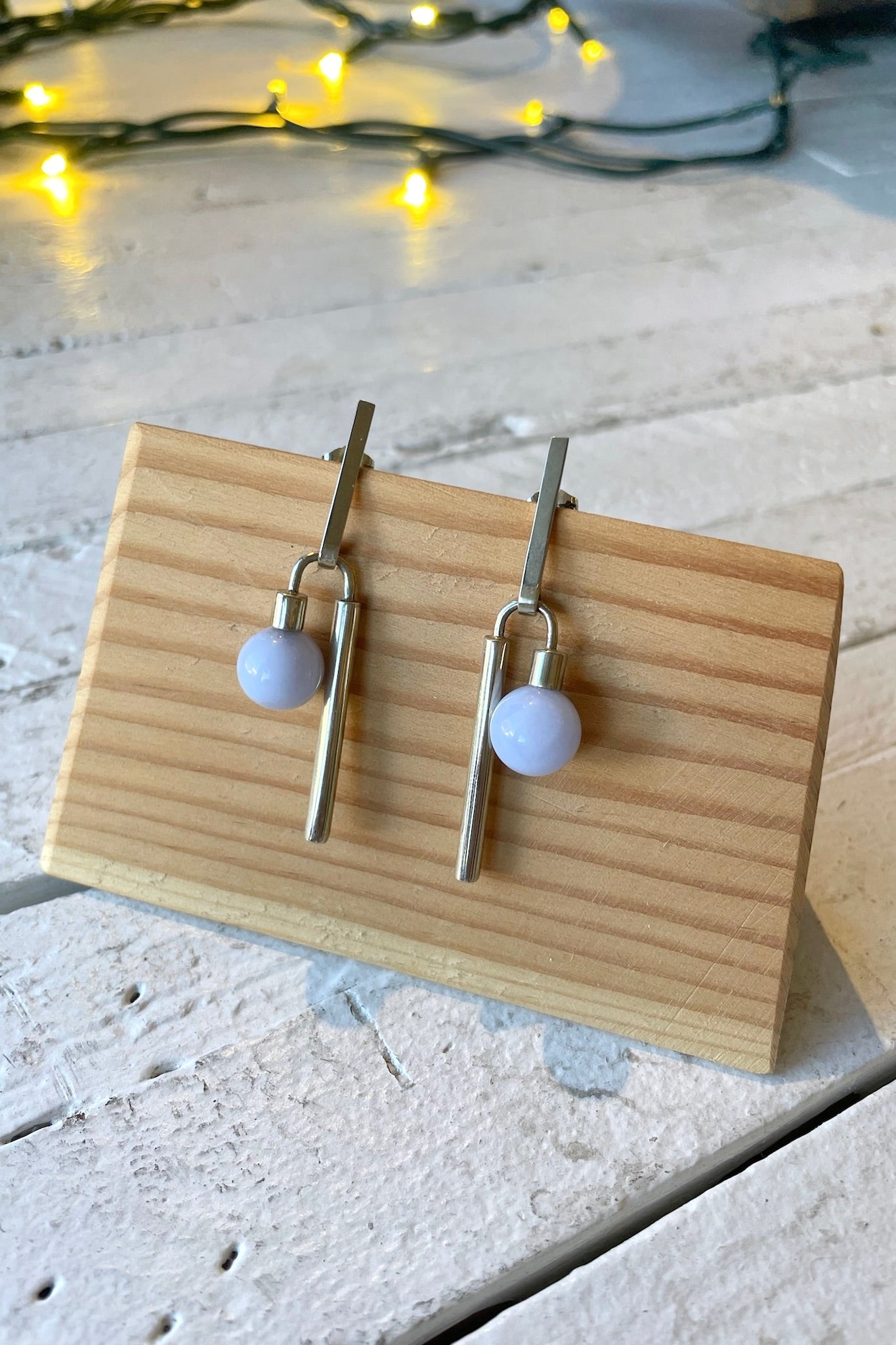 Quarry Adelaide Earrings / Blue Lace Agate