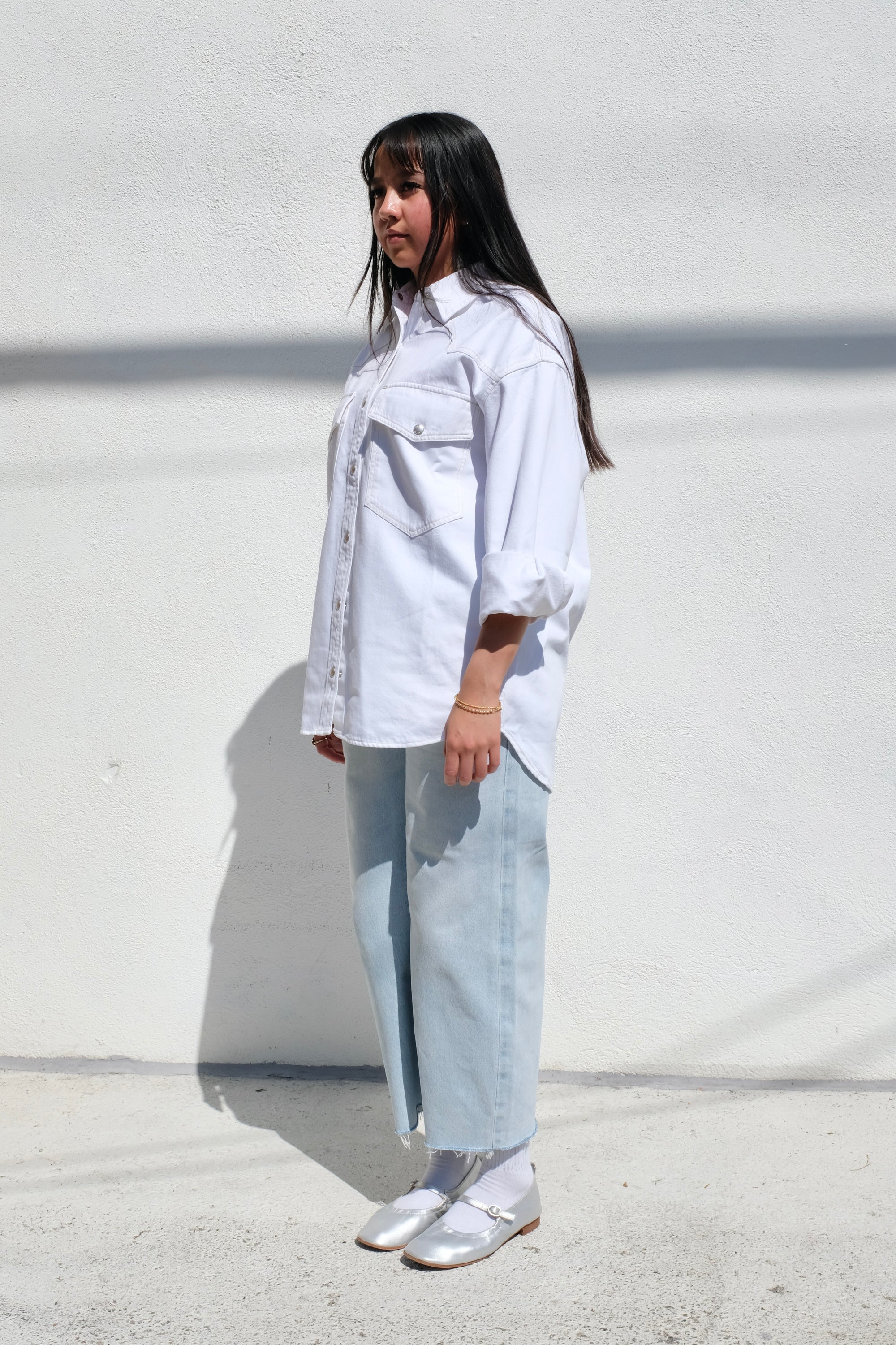 Ayla Raw Hem Crop / Sailor