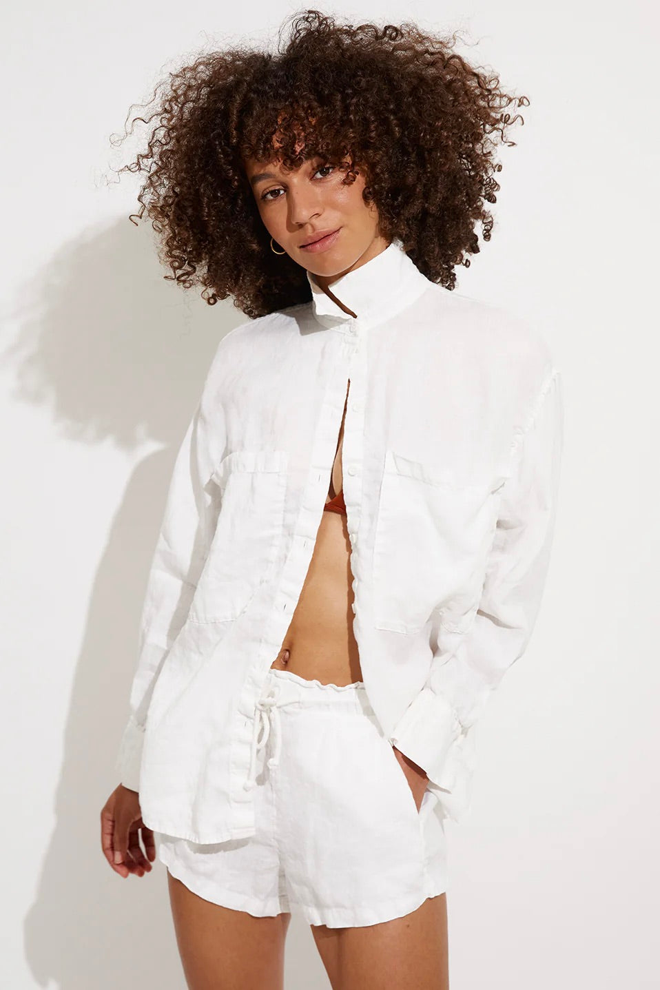 Left on Friday Getaway Button Down / Coconut