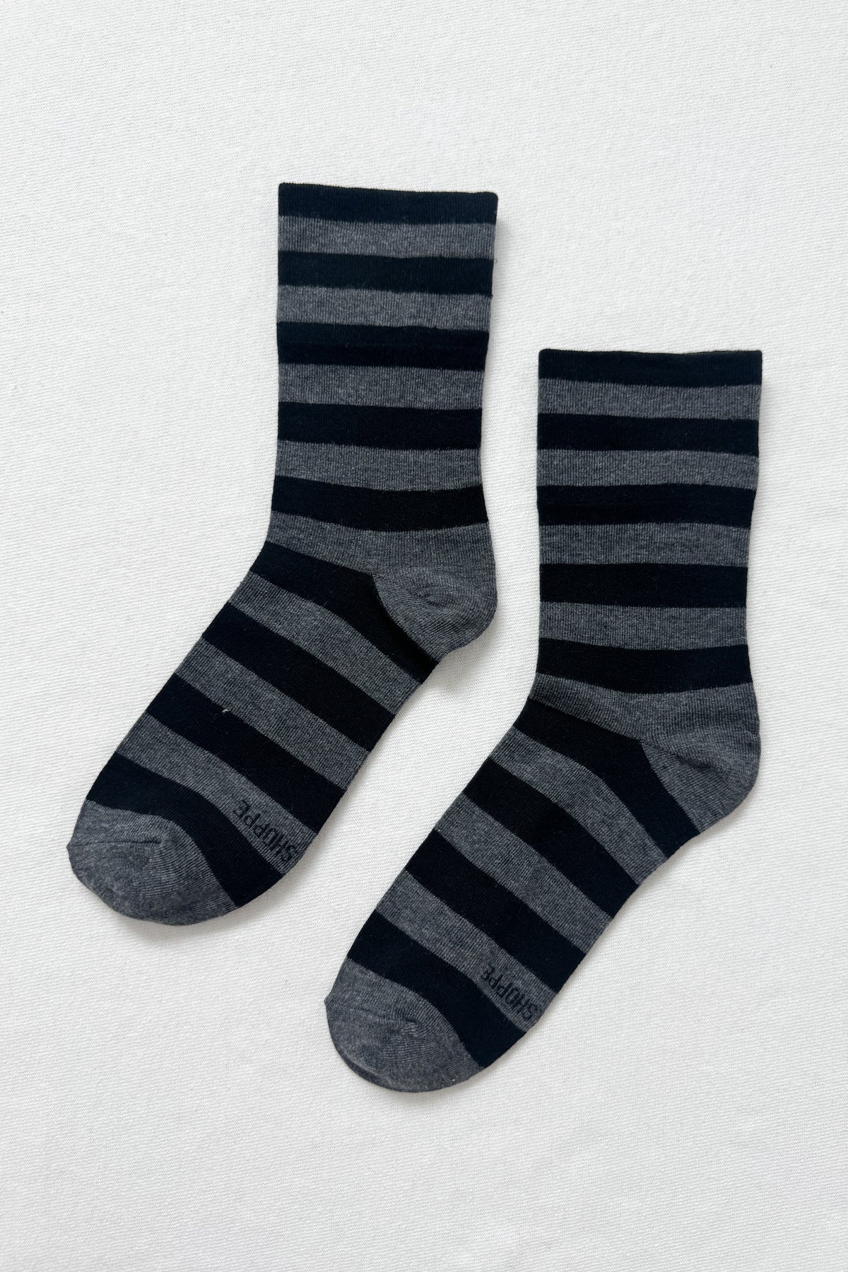 Le Bon Shoppe Wally Socks / Wide Charcoal Stripe