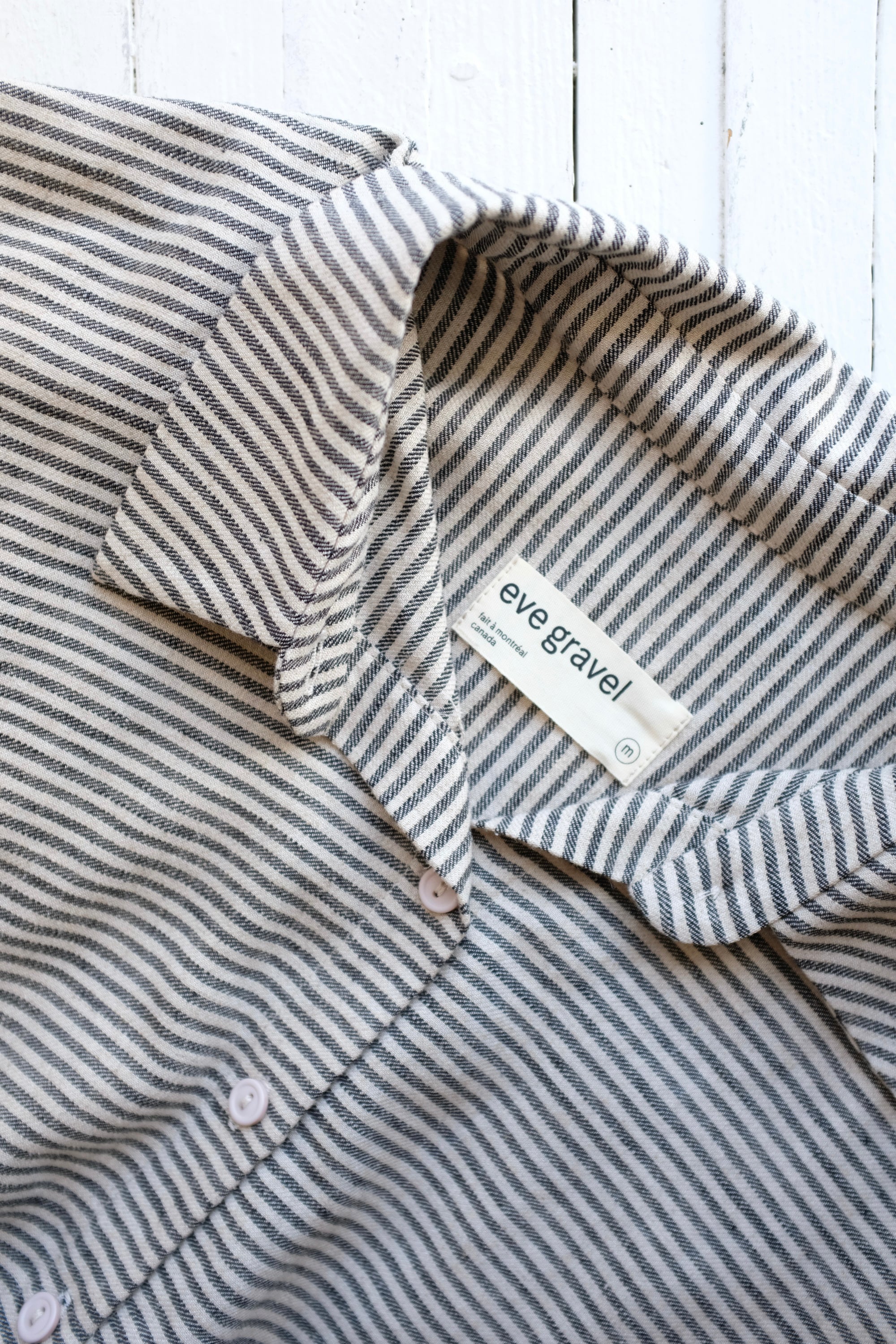 Pre-loved / Eve Gravel Junon Stripe Shirt / Size Medium