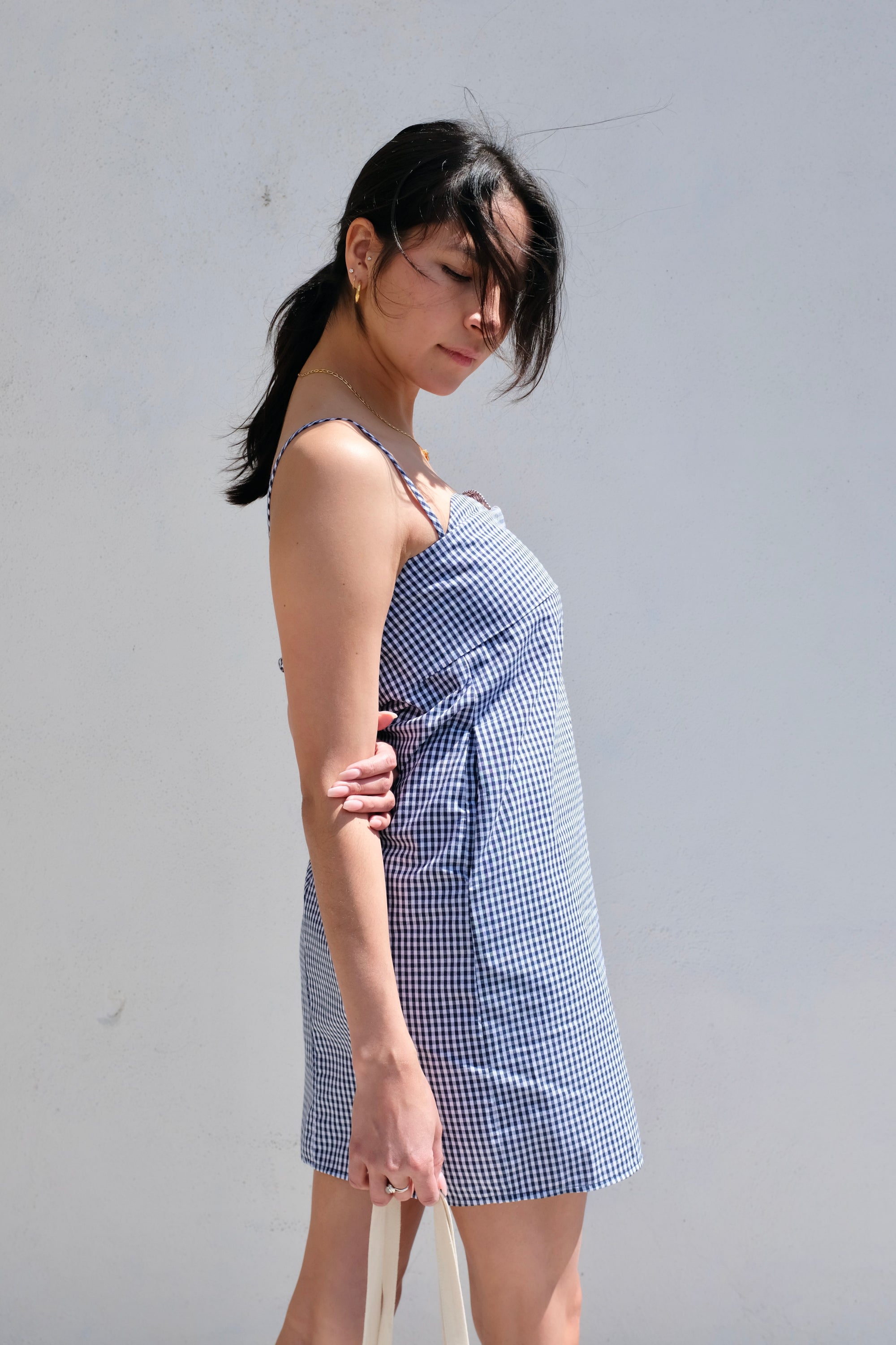 Toit Volant Verona Short Dress / Navy + White Gingham