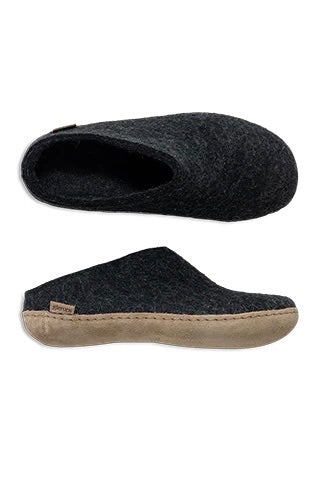 Glerups Slip-On Leather Sole / Charcoal