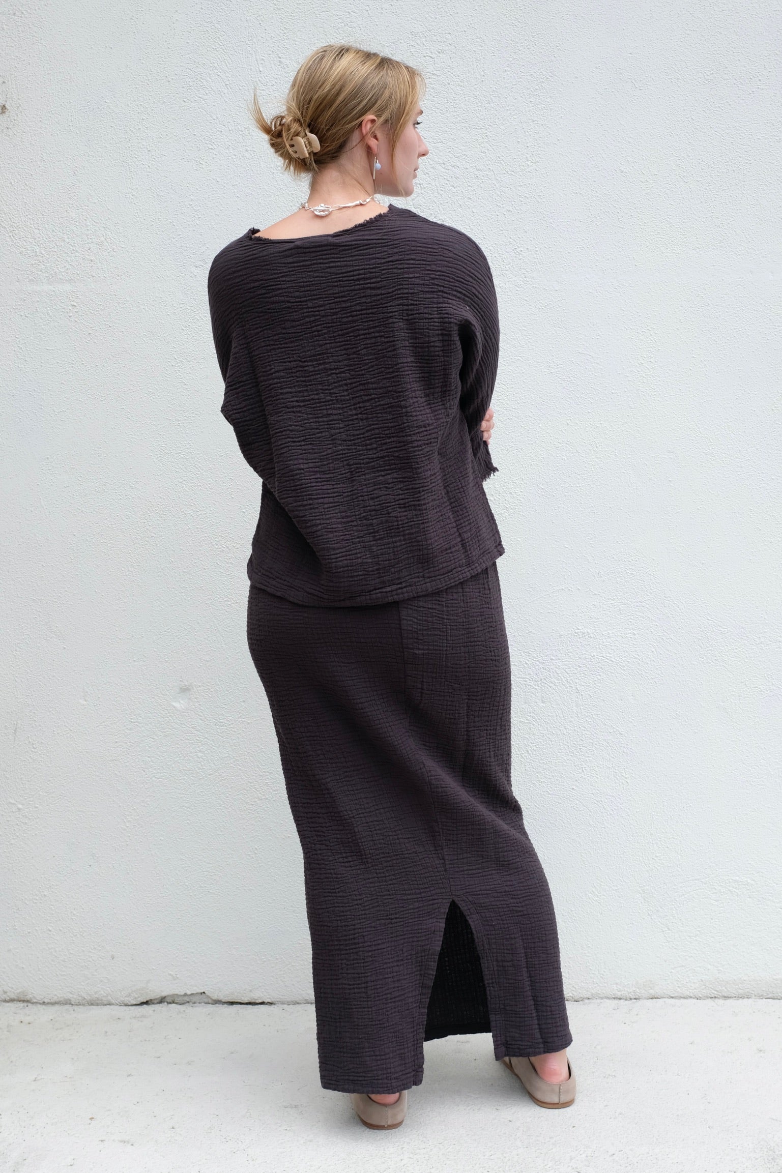 Black Crane Dolman Top / Graphite