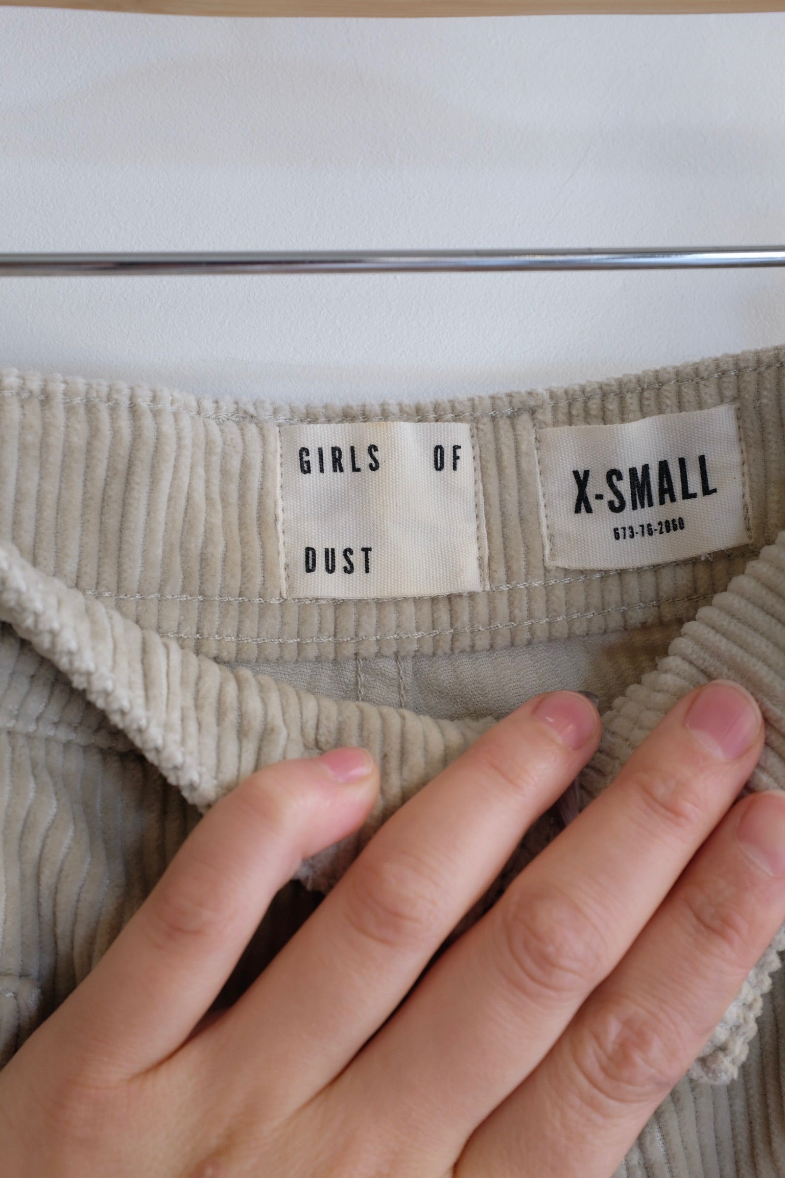 Pre-loved / Girls of Dust / Sailor Fatigue 8 Wales Cords / Stone / Size XS