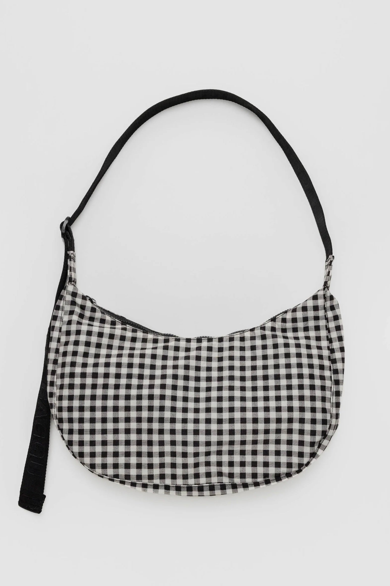 Baggu Medium Nylon Crescent Bag / Black & White Gingham