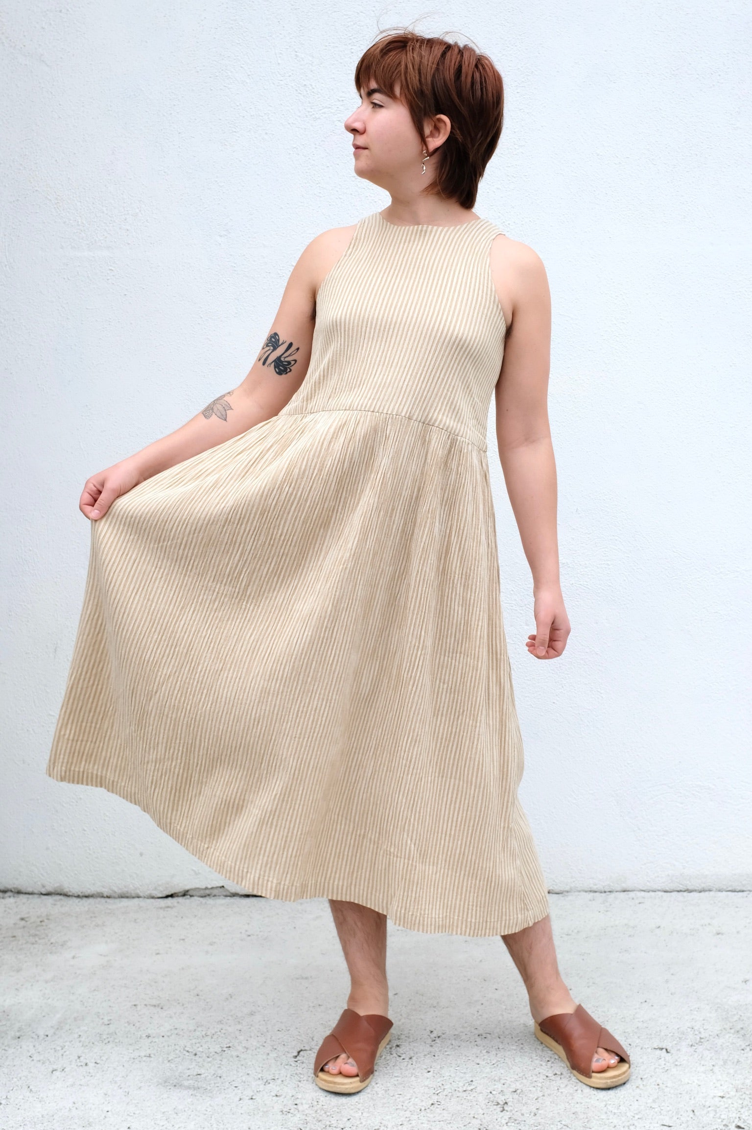 Micaela Greg Tank Dress / Crinkle Stripe
