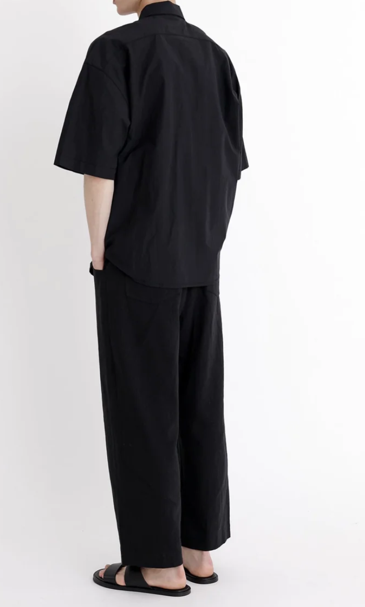 Szeki Oversized Short Sleeve Shirt / Black