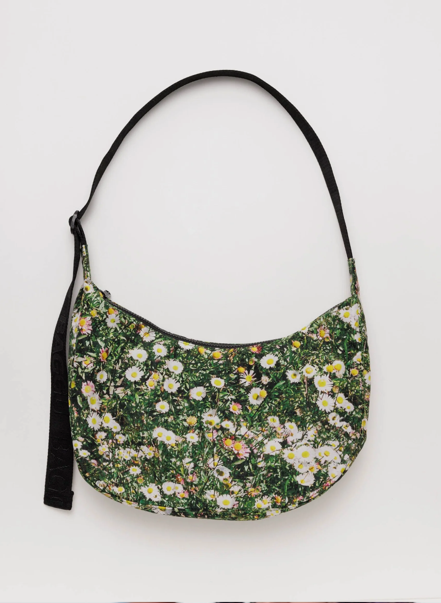 BAGGU Medium Nylon Crescent Bag / Daisy