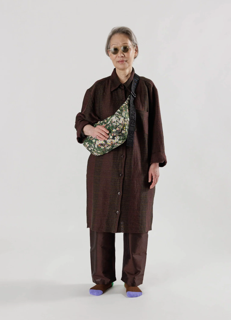 BAGGU Medium Nylon Crescent Bag / Daisy