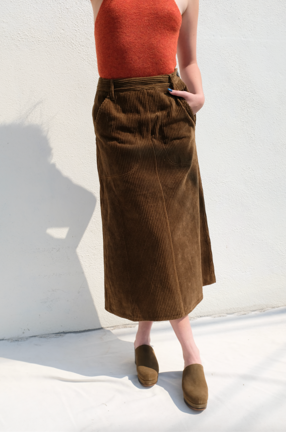 Atelier Delphine Corduroy Erin Skirt / Olive