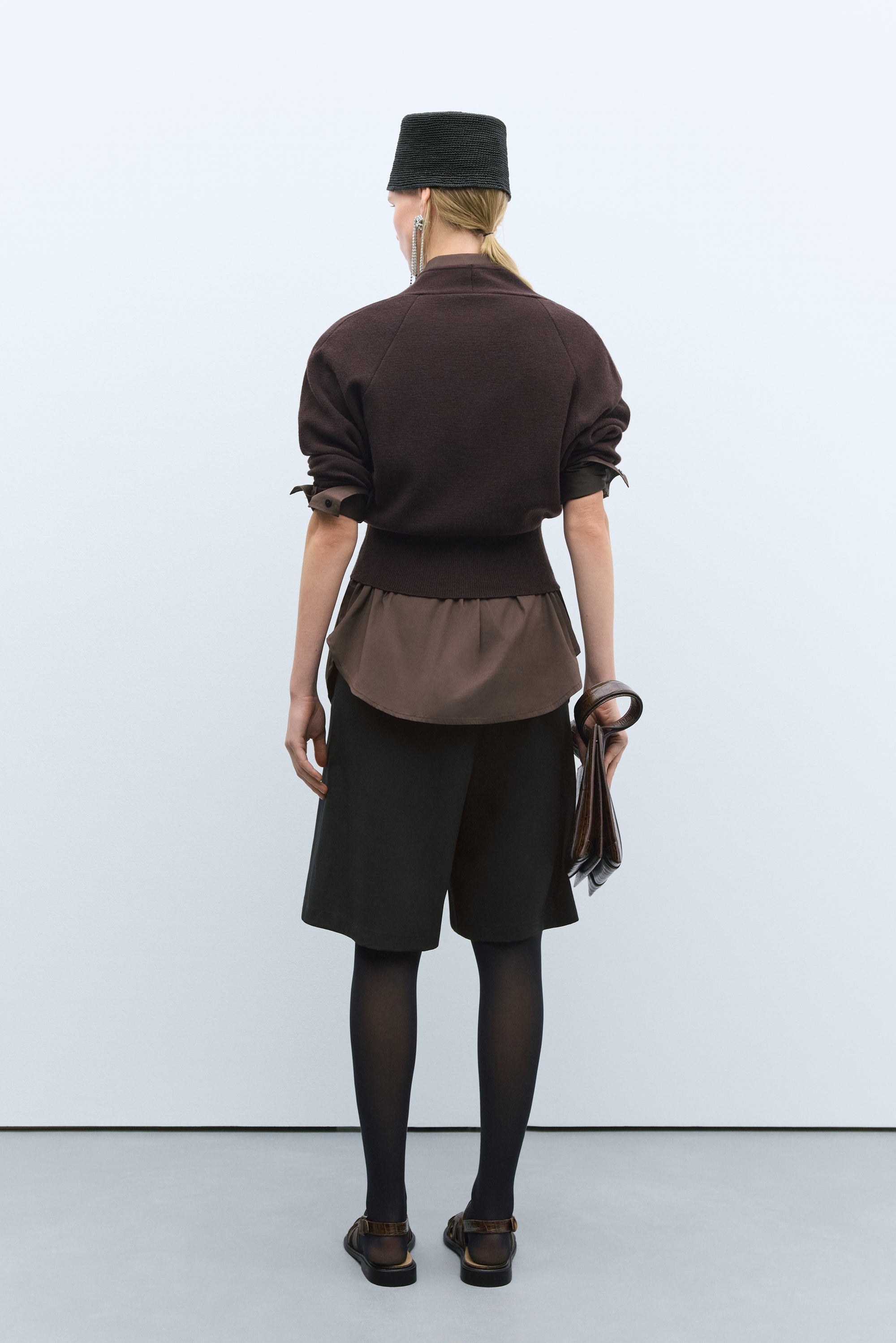 Merino and Cashmere Cardigan / Brown