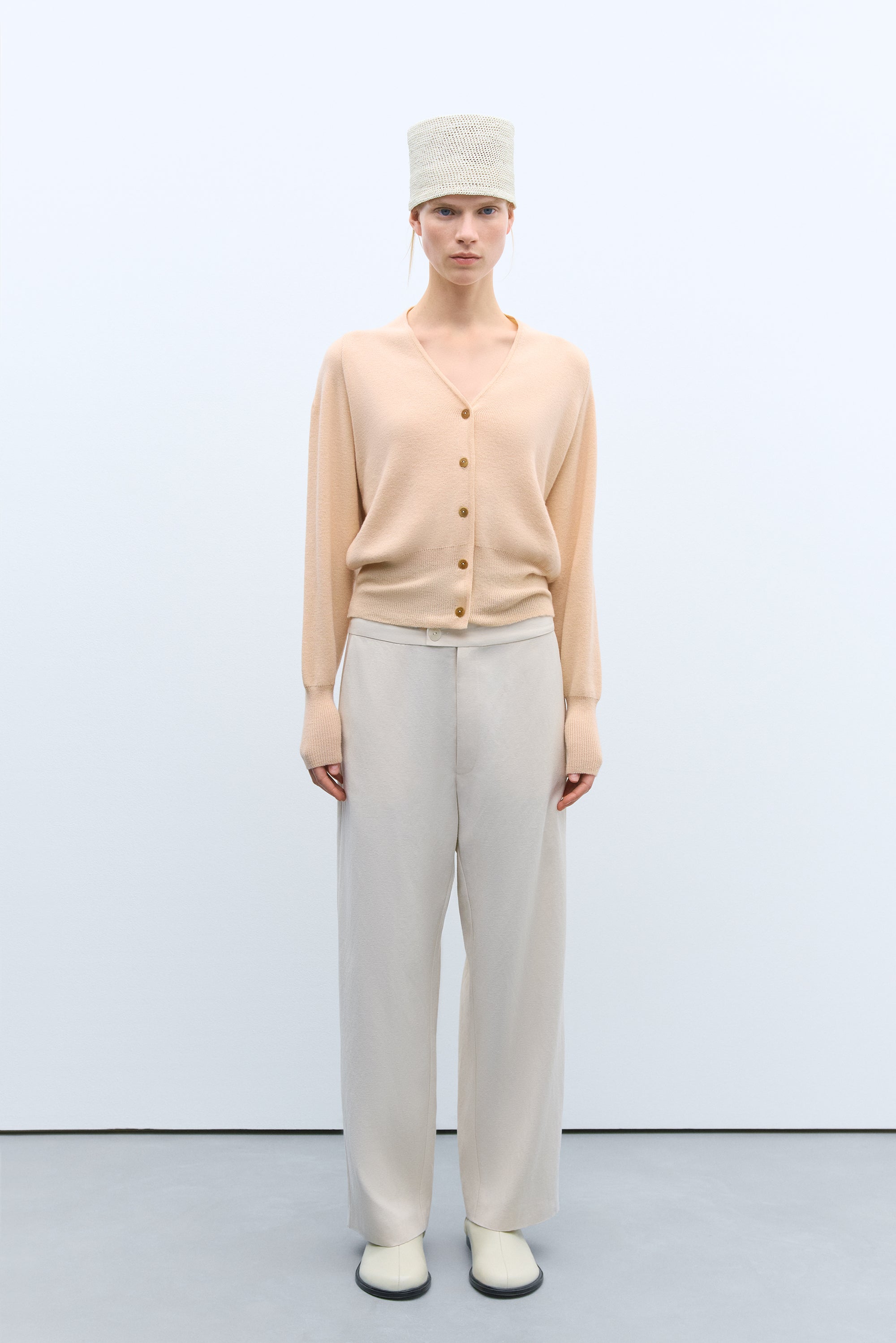 Merino and Cashmere Cardigan / Peach