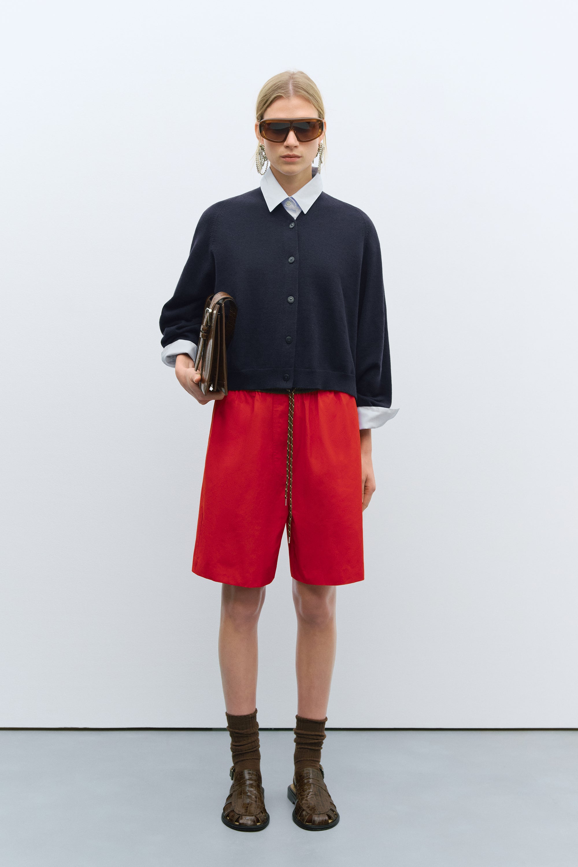 Merino Wool Cardigan / Navy