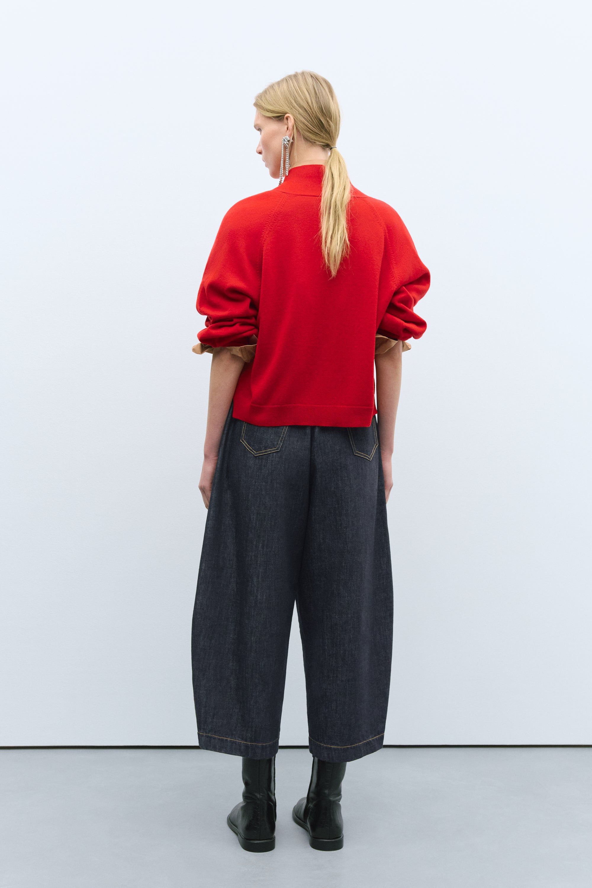 Merino Wool Cardigan / Red