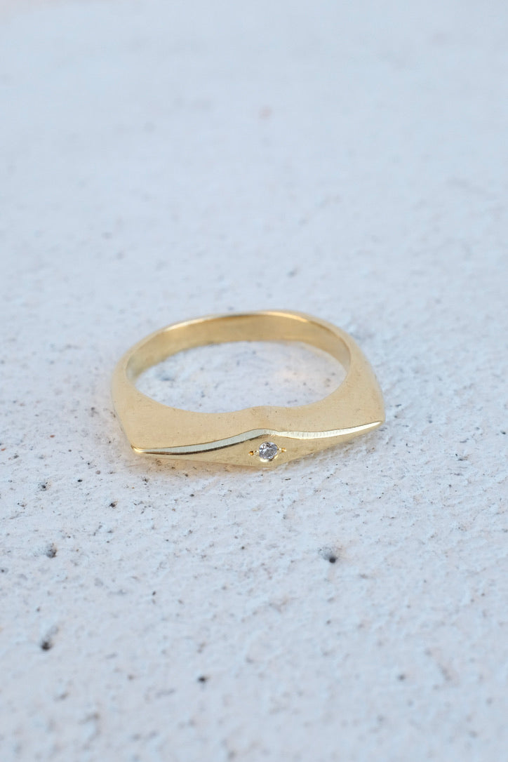 Mercurial Knife Edge Ring / Gold Plate