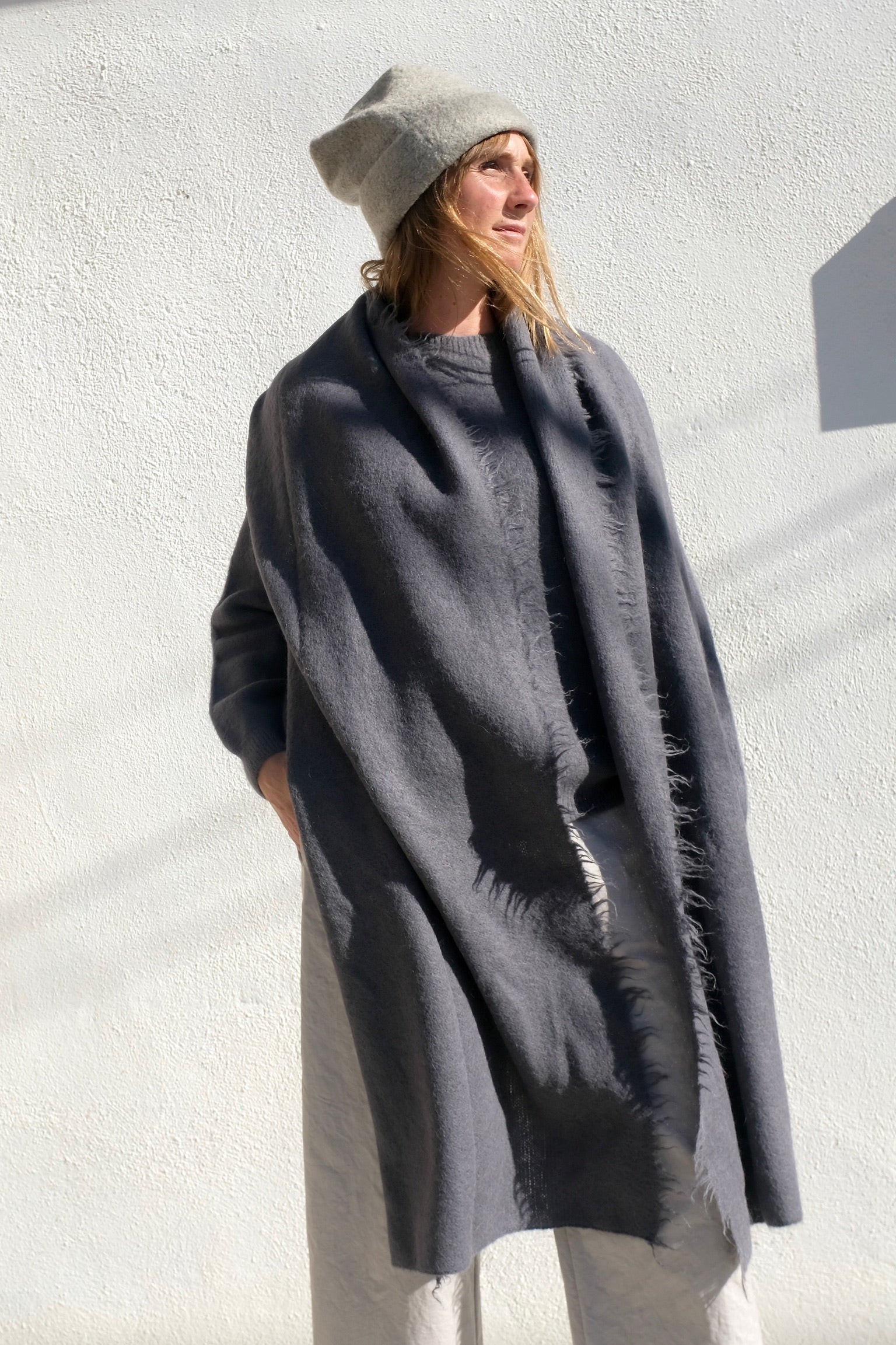 Lauren Manoogian Suri Fringe Scarf / Steel