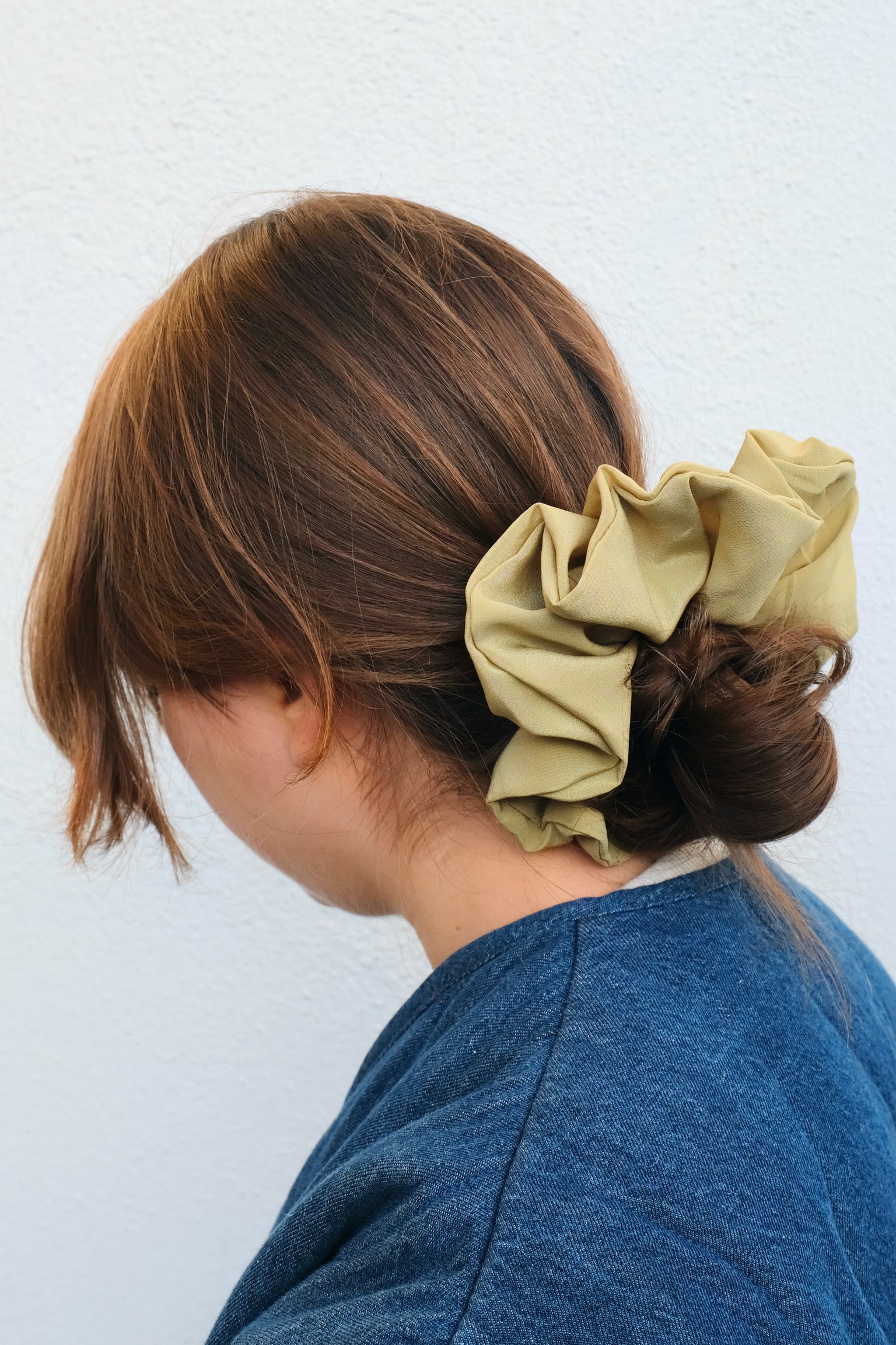 Bronze Age Large Scrunchie / Silver Sage Silk