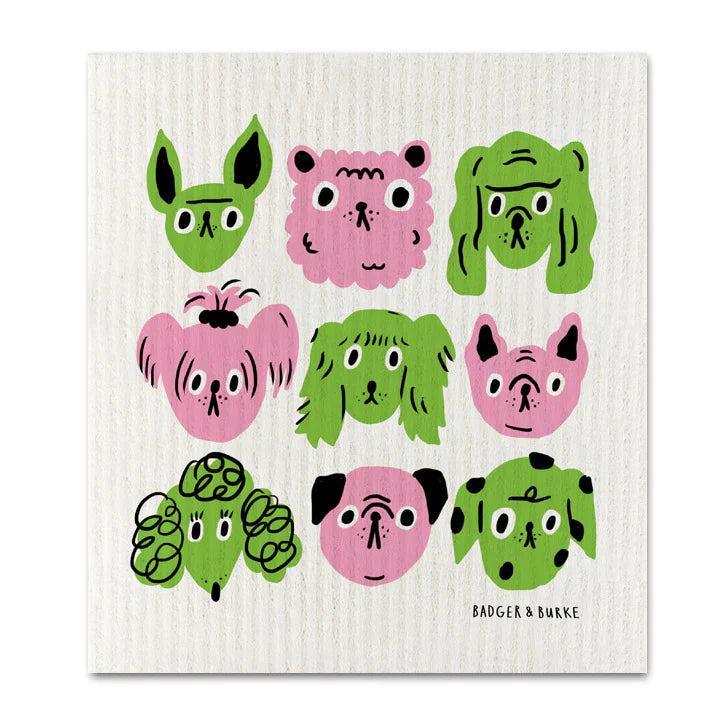 Badger & Burke Sponge Cloth Dog Faces