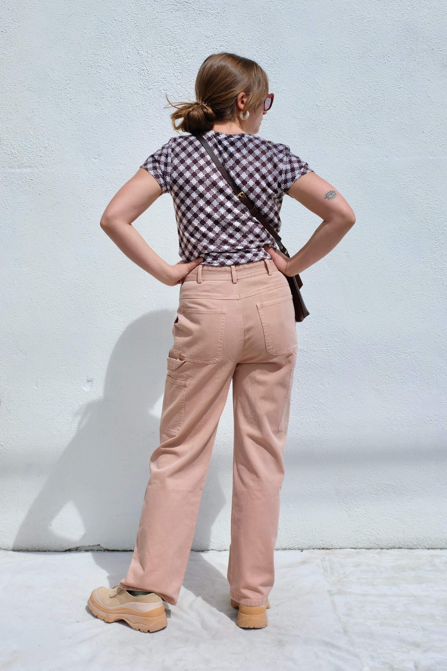 No.6 Grace Tee / Cream/Chocolate Gingham