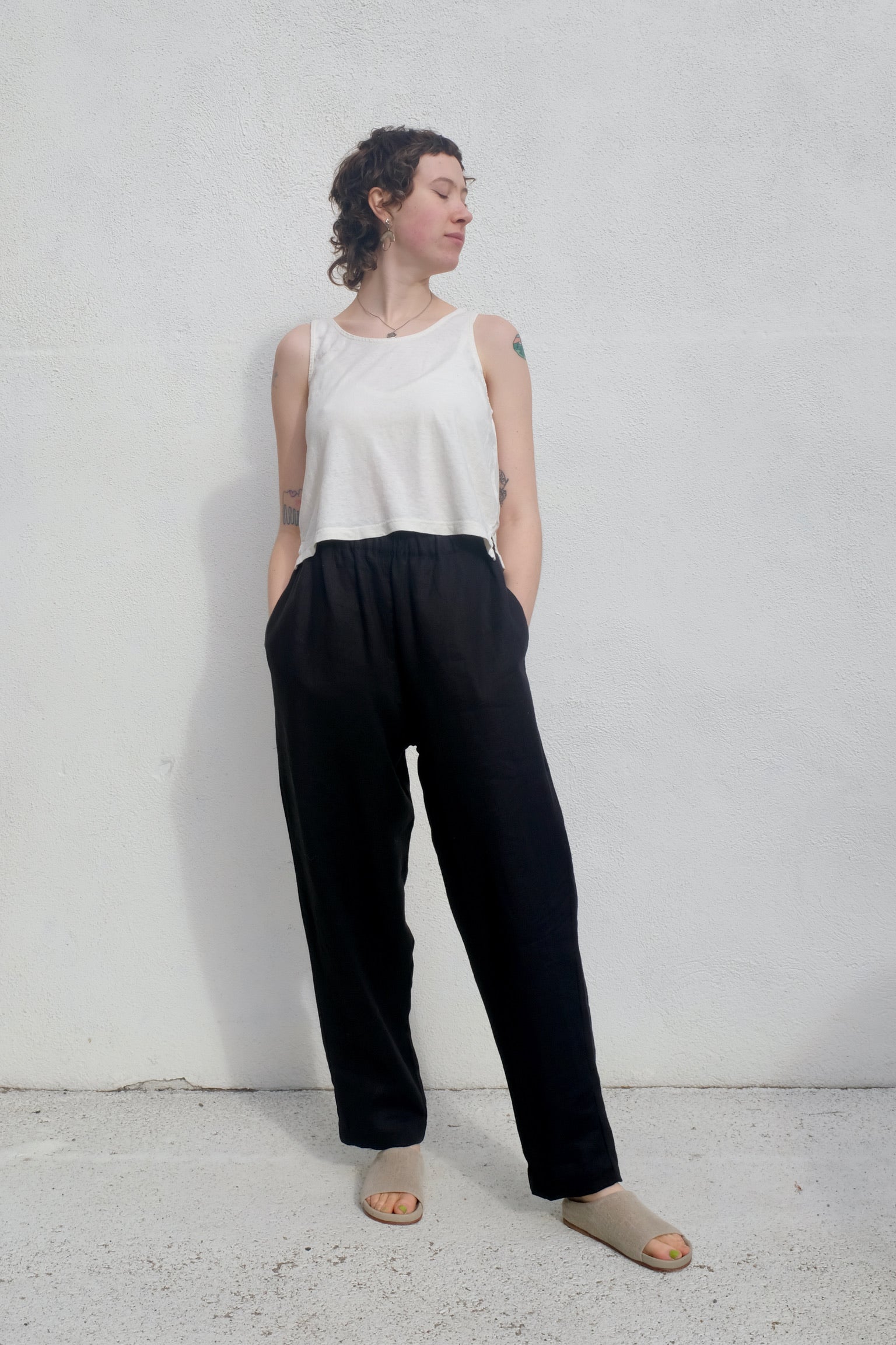 Jungmaven Cropped Tank / Washed White