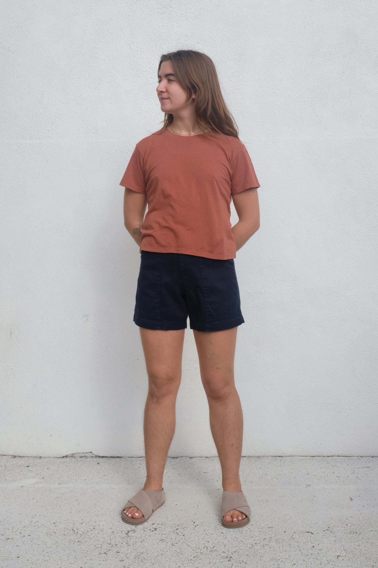 Jungmaven Cropped Lorel Tee / Terracotta