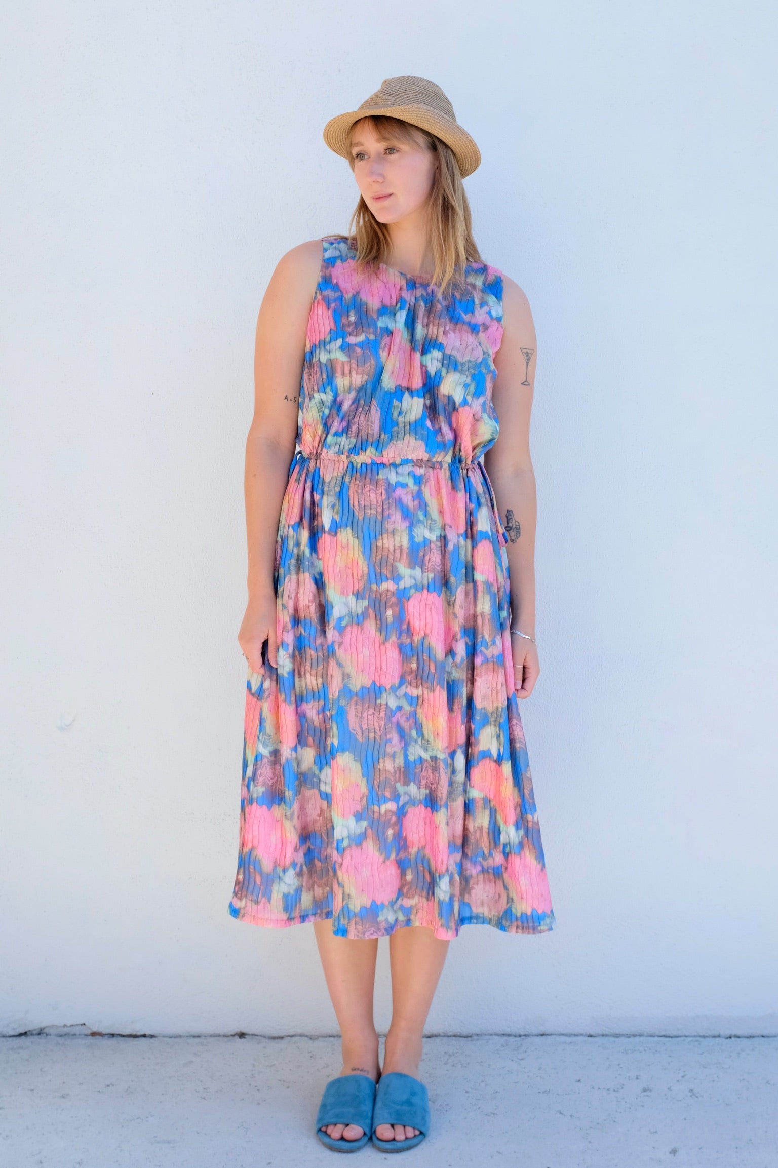 No. 6 Phoebe Dress / Blue Wash Rose