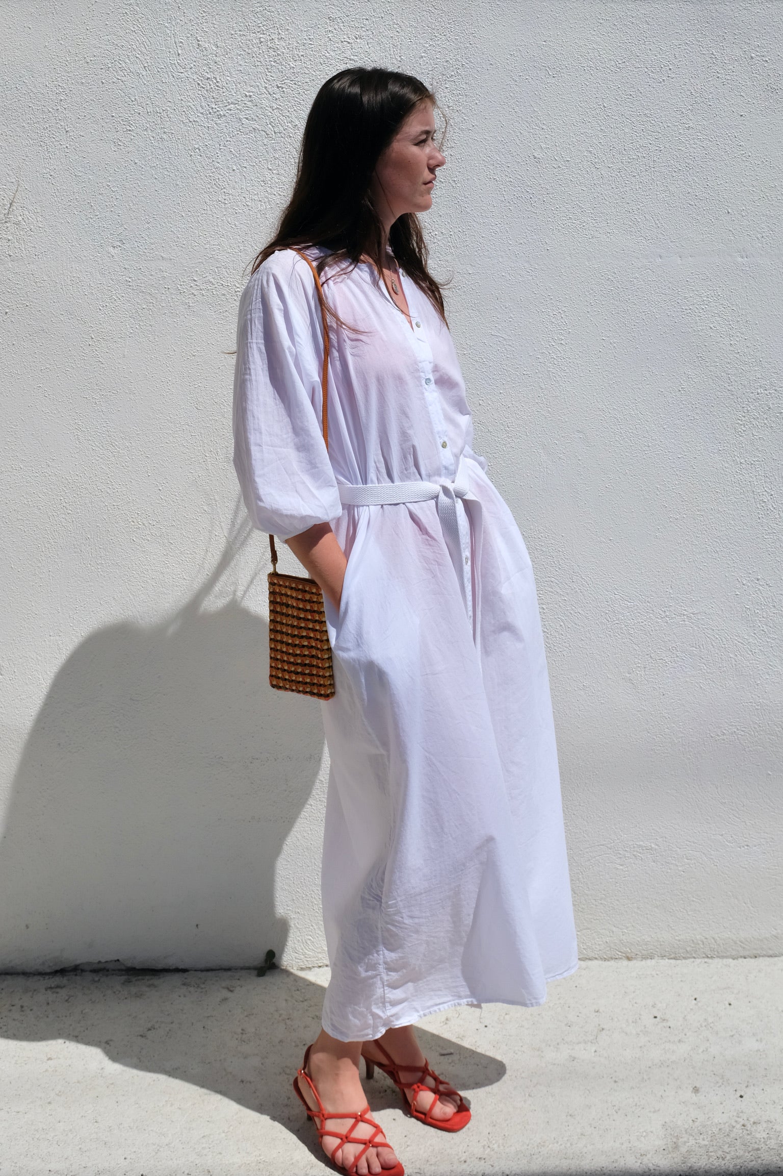 Cali Dreaming Billow Dress / Pure White