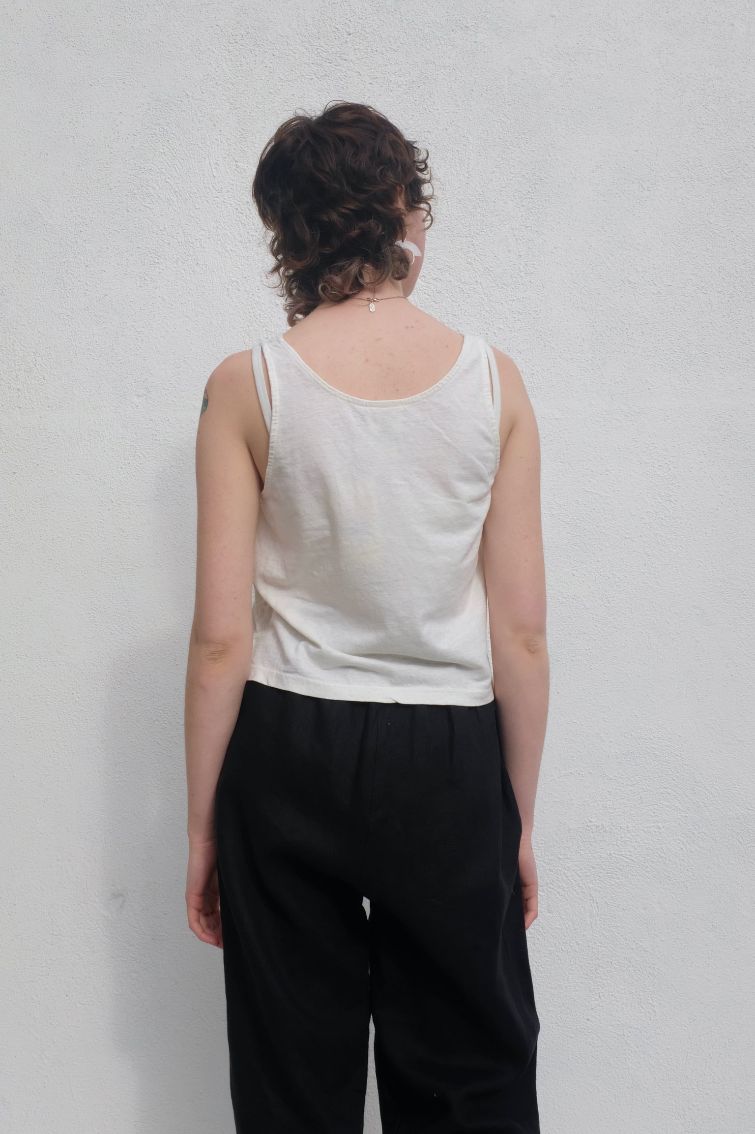 Jungmaven Cropped Tank / Washed White