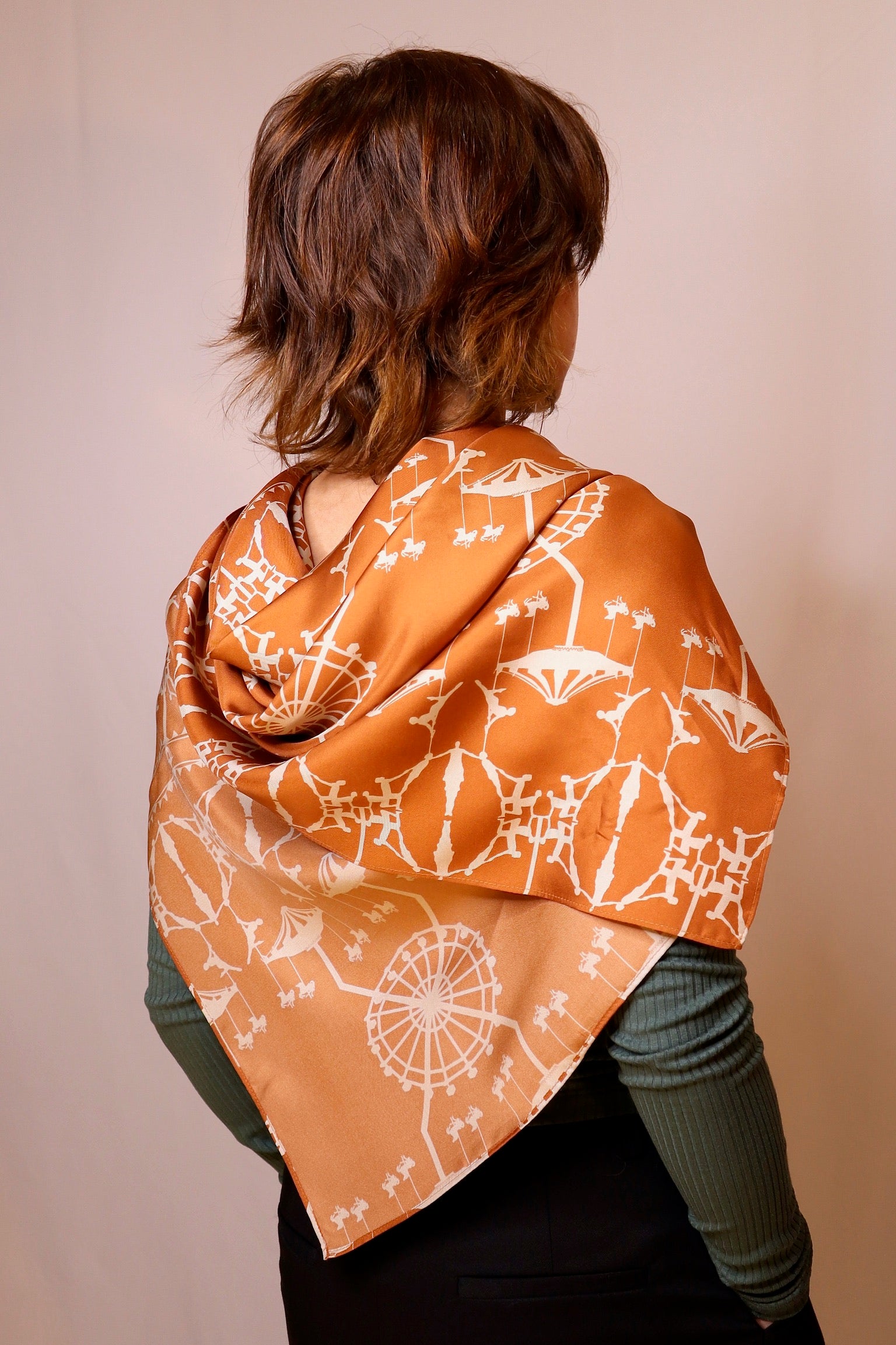 Charlotte Taylor Silk Scarf, Circus Orange