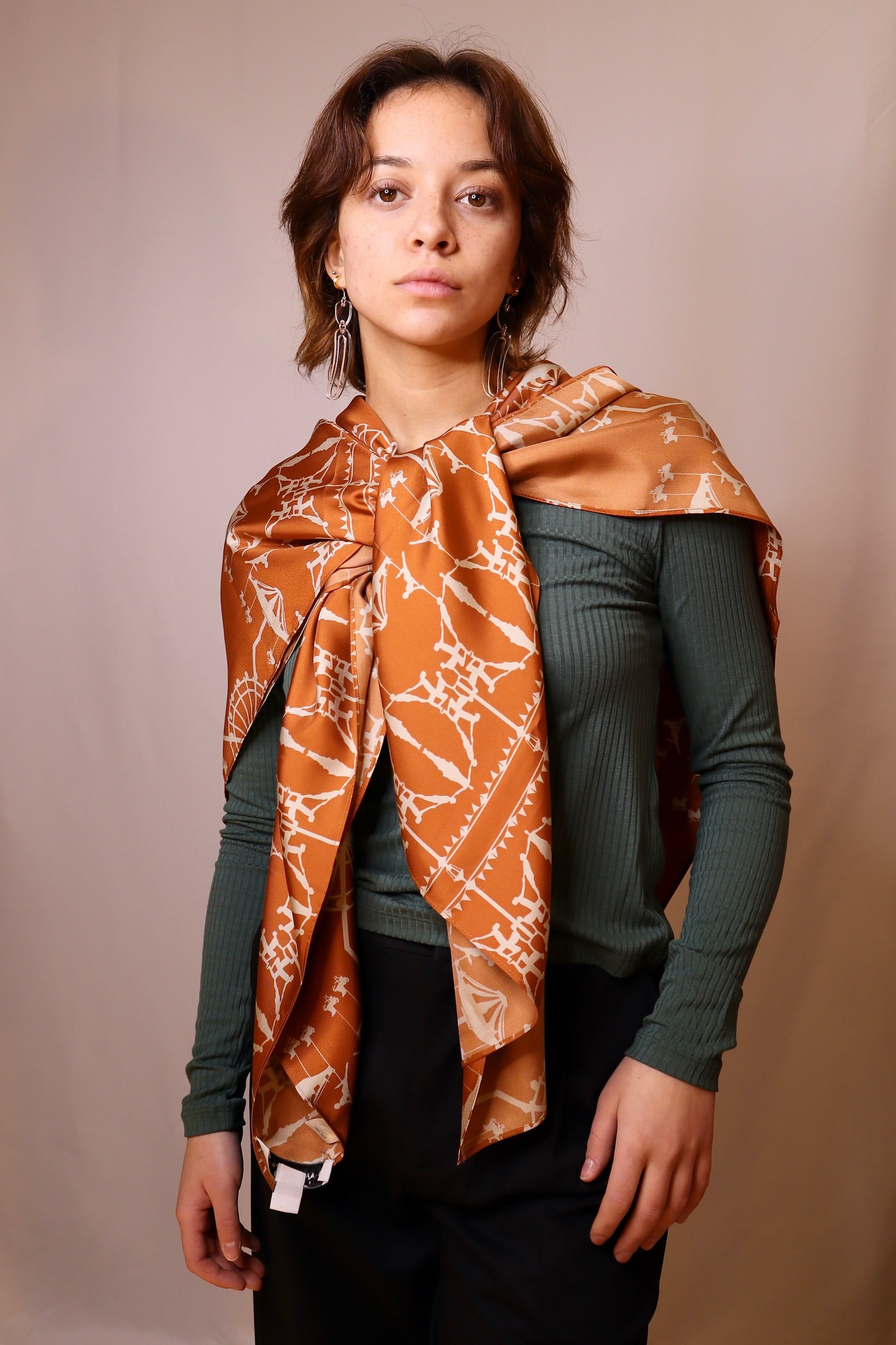 Charlotte Taylor Silk Scarf, Circus Orange