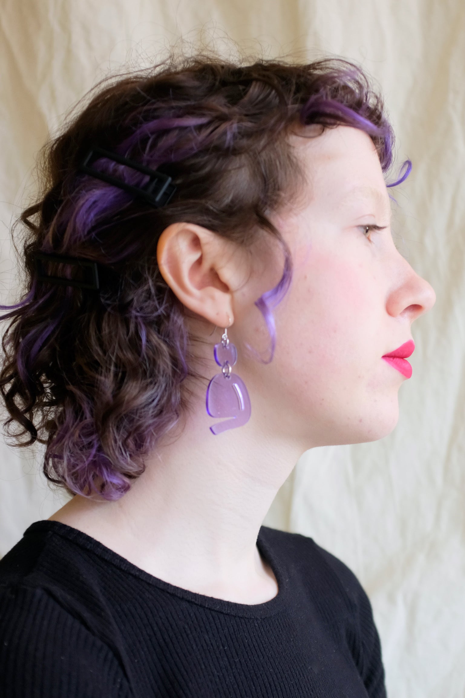 Warren Steven Scott Mini Slashed Ovoid, Trans Violet