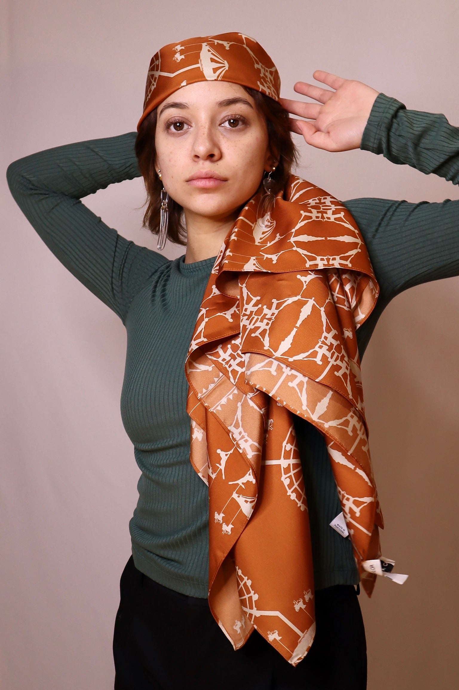 Charlotte Taylor Silk Scarf, Circus Orange