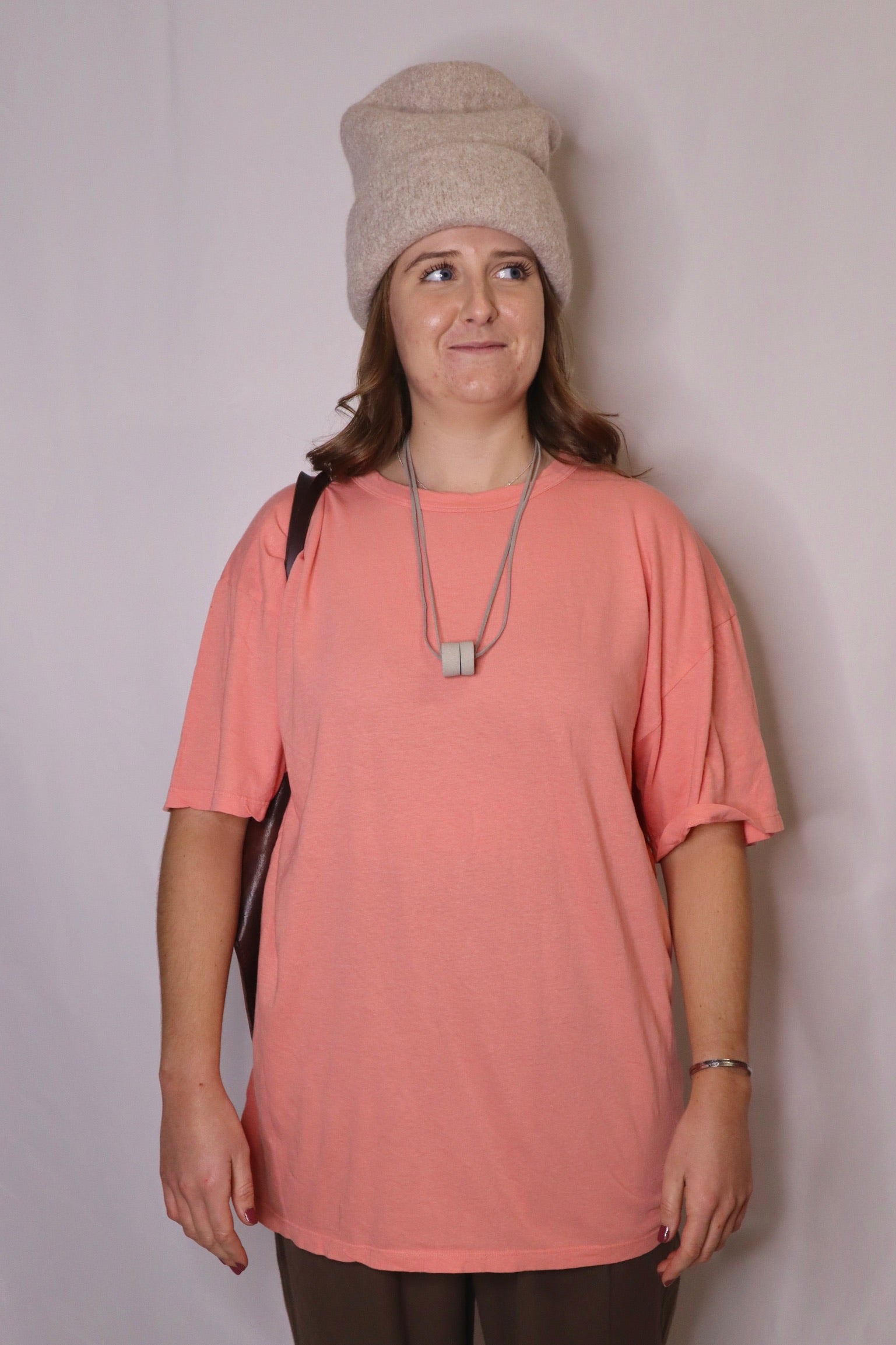 Index Oversized Tee / Pink Salmon