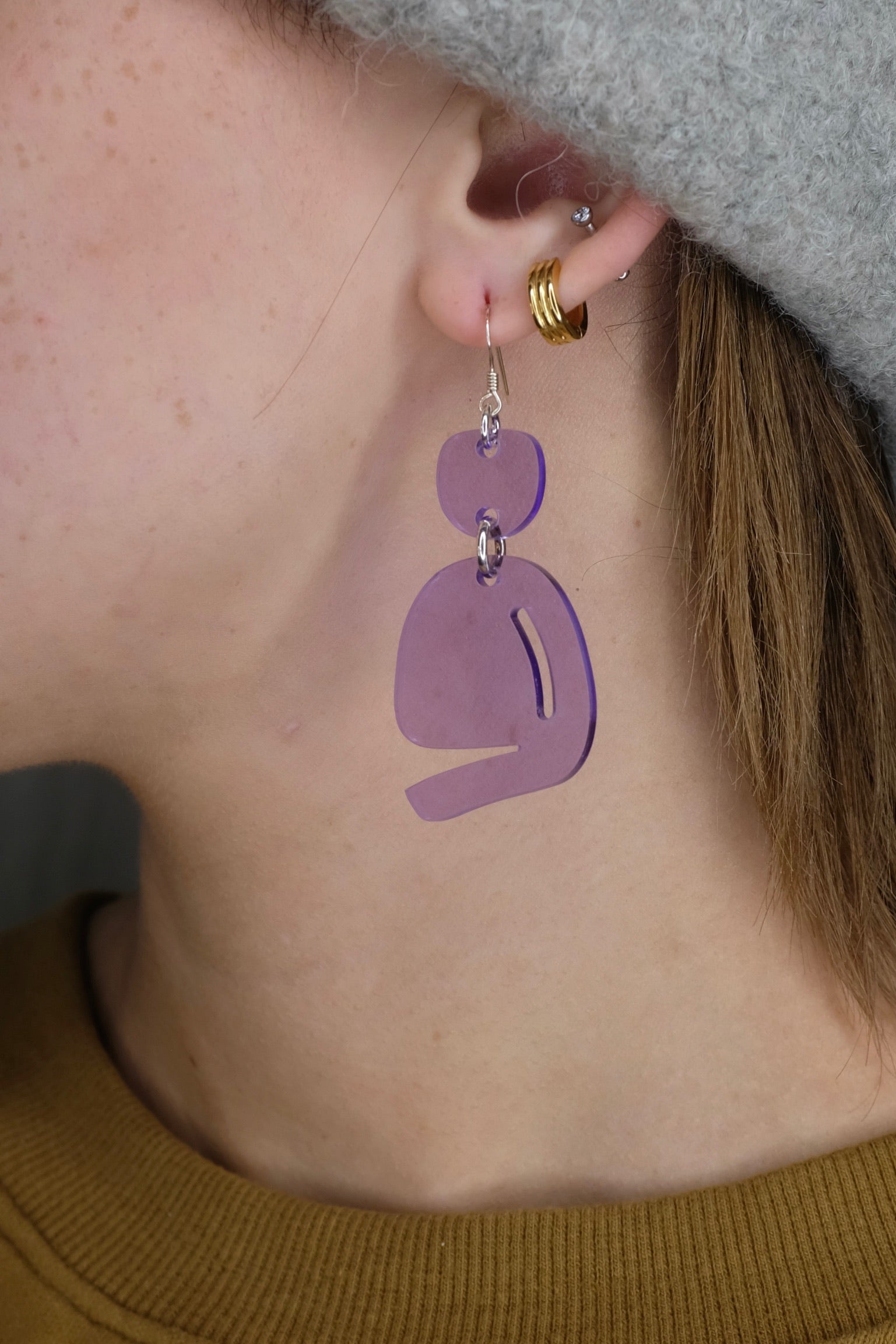 Warren Steven Scott Mini Slashed Ovoid, Trans Violet