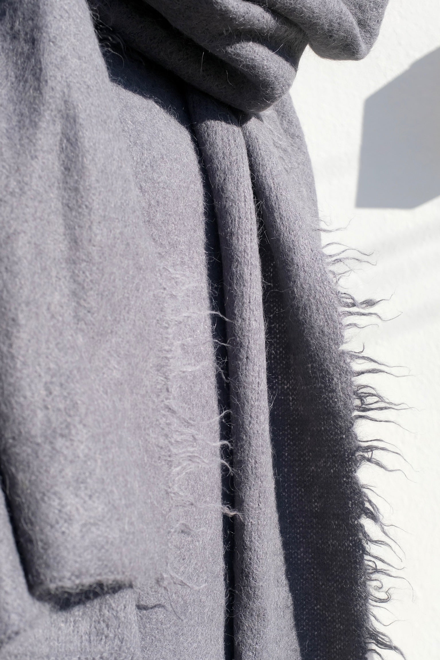 Lauren Manoogian Suri Fringe Scarf / Steel