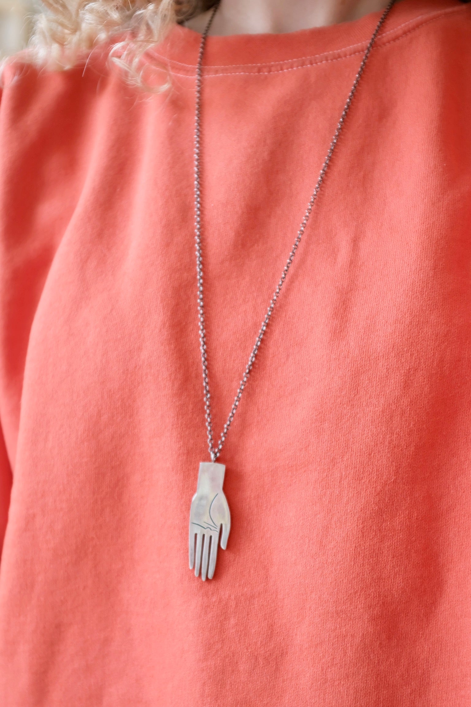 Banquet Atelier & Workshop Palmistry Hand Necklace / Sterling Silver