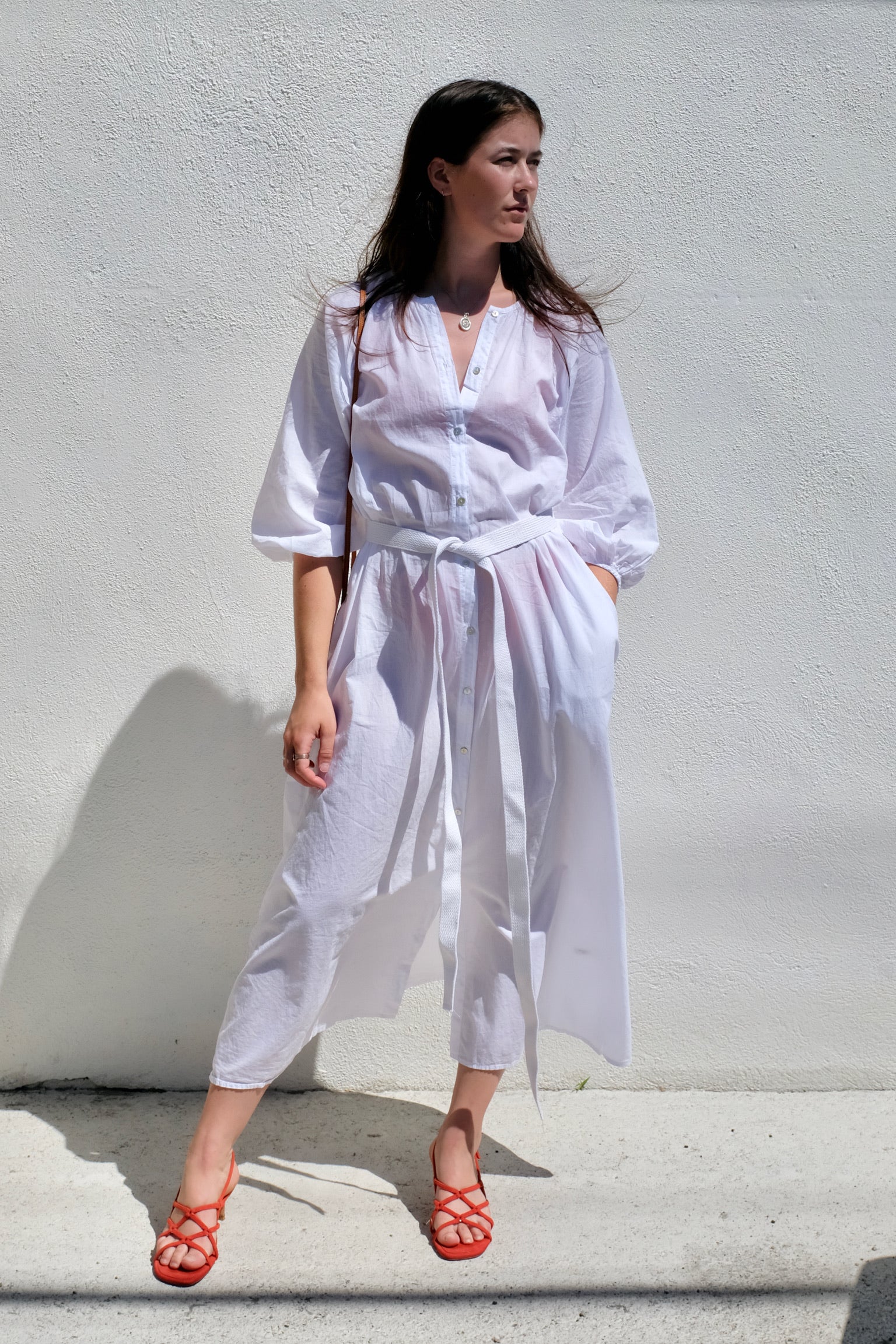 Cali Dreaming Billow Dress / Pure White