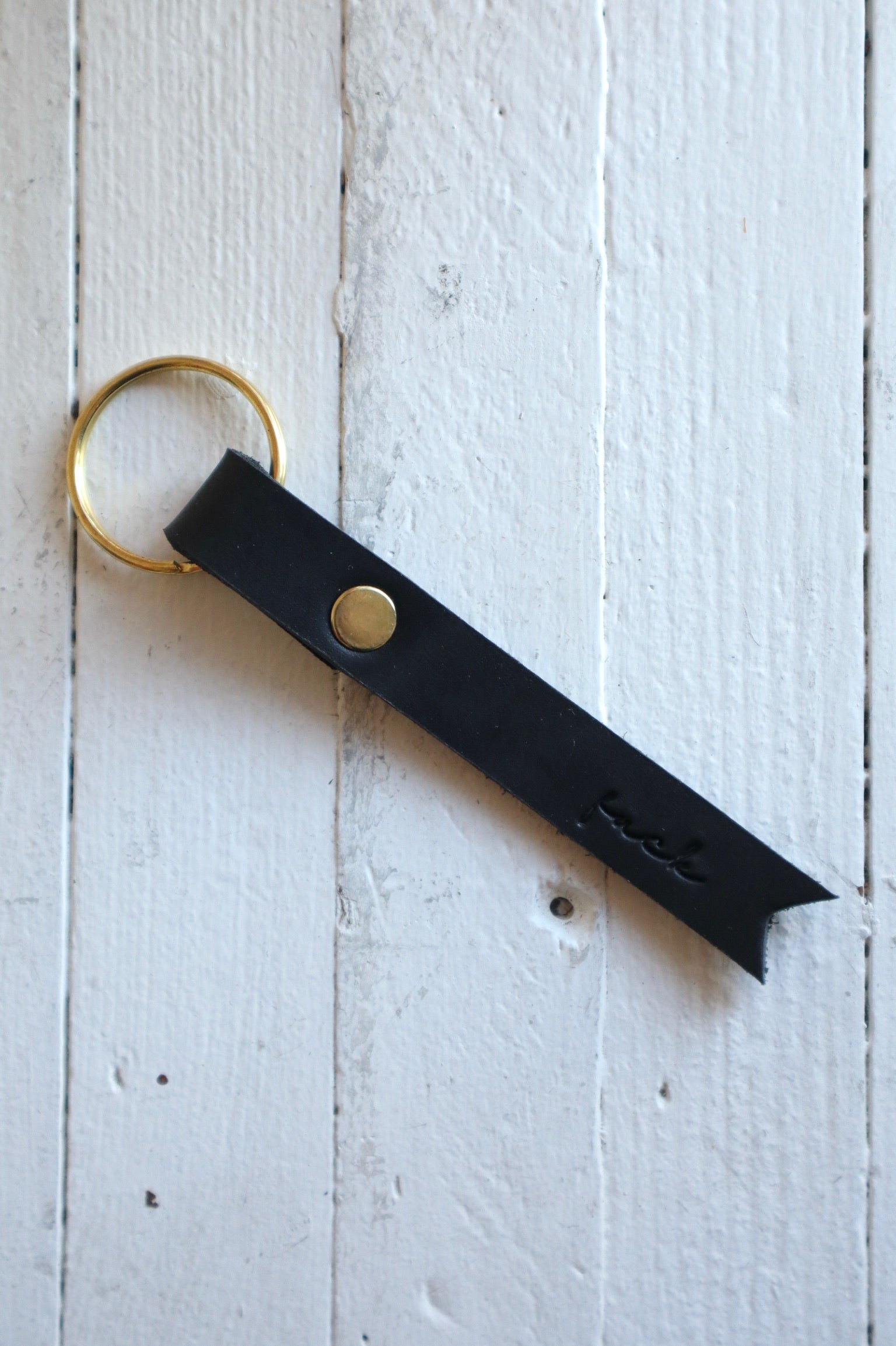 Loper & Haas Keychain / Black with Brass