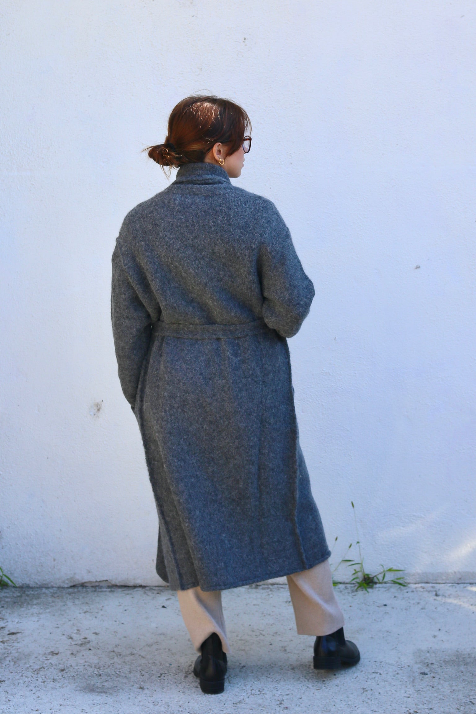 Bare Knitwear Felted Wrap / Ash