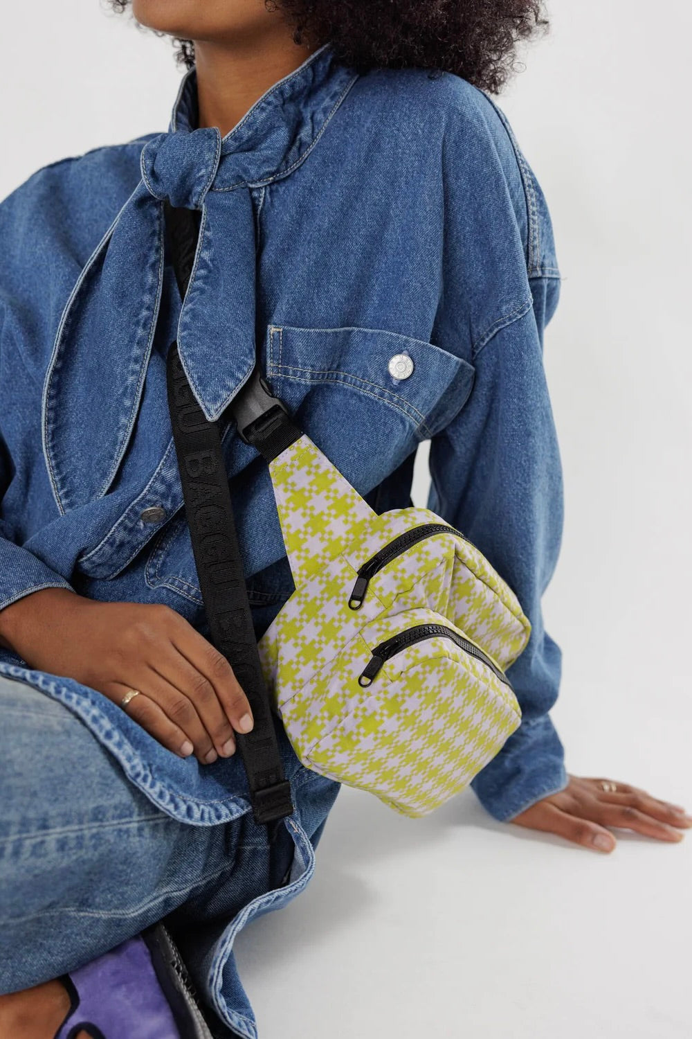 BAGGU Fanny Pack / Pink Pistachio Pixel Gingham