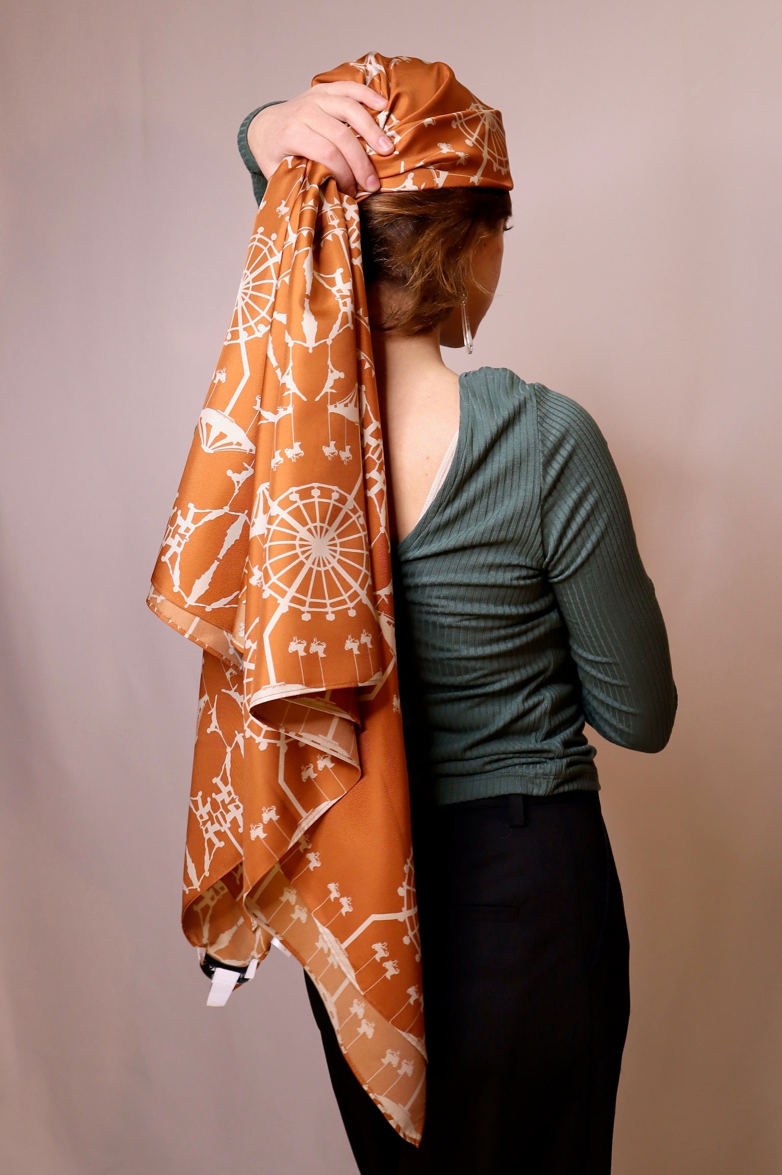 Charlotte Taylor Silk Scarf, Circus Orange