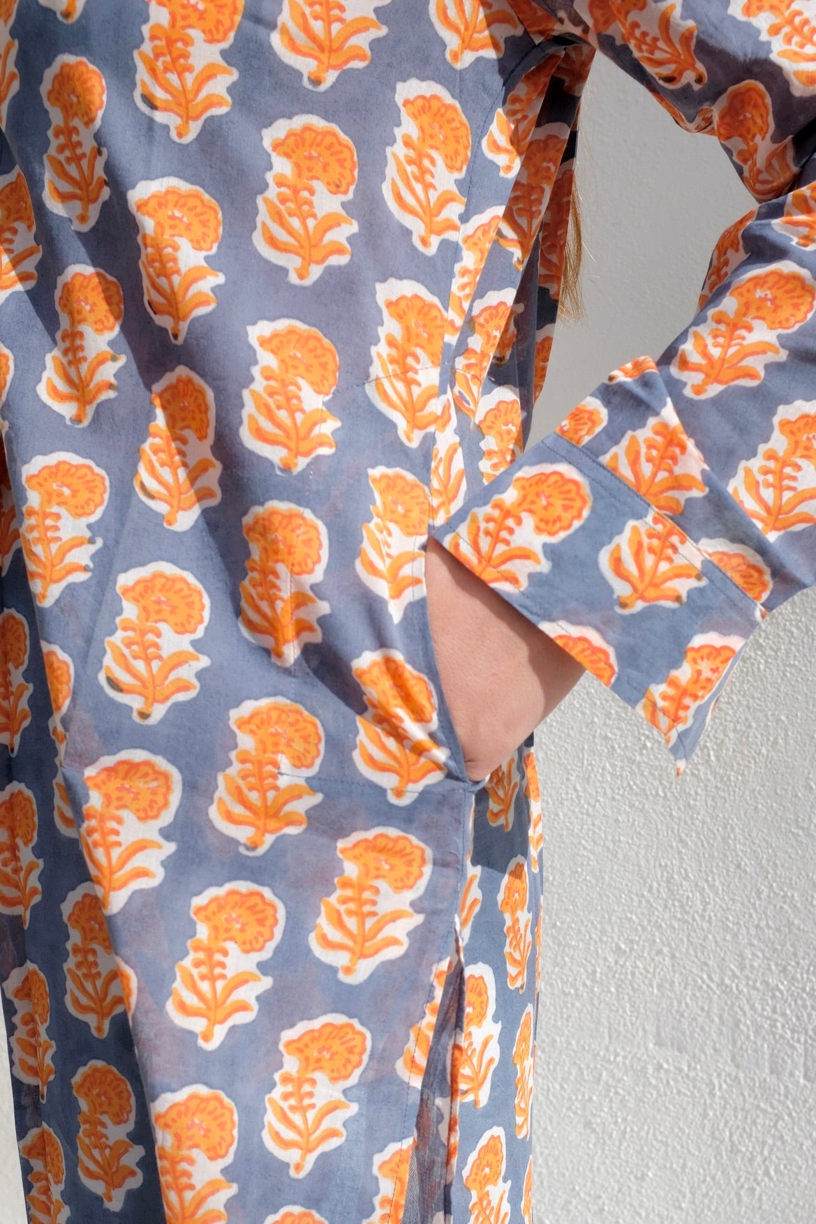 Virginia Johnson Everyday Tunic / Indigo-Orange Flower
