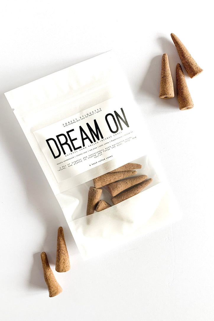 Forest Etiquette Dream On hand Rolled incense Cones (set of 6)